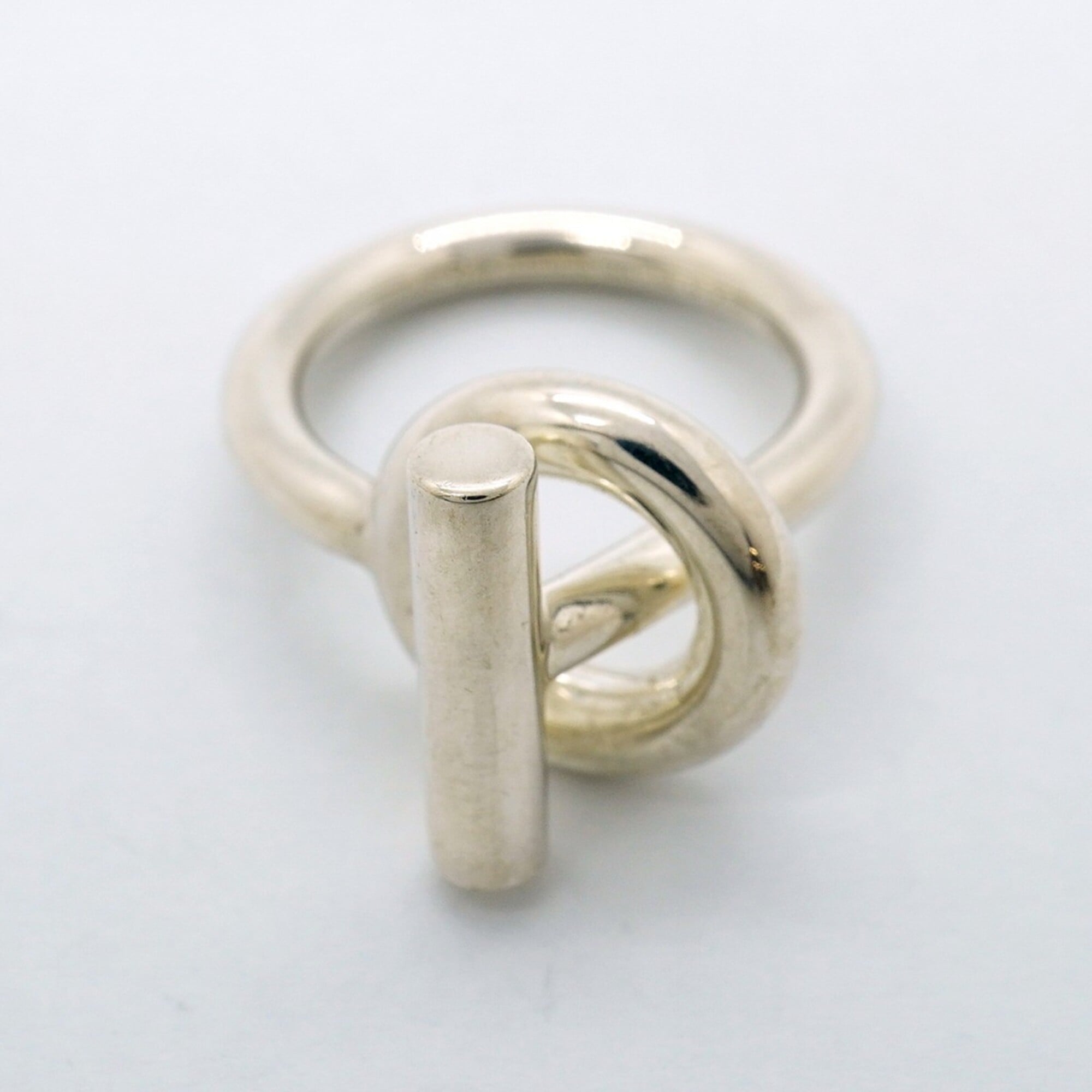 Hermes Silver 925 Band Ring (Pre-Owned)