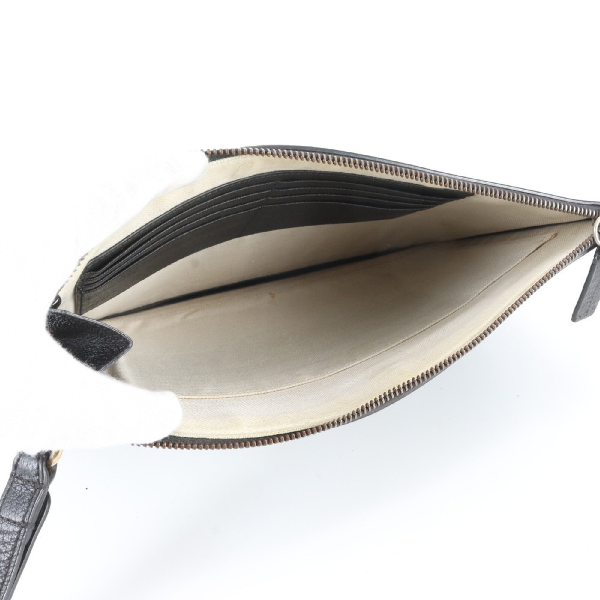 Gucci Black Leather Clutch Bag Pouch (Pre-Owned)