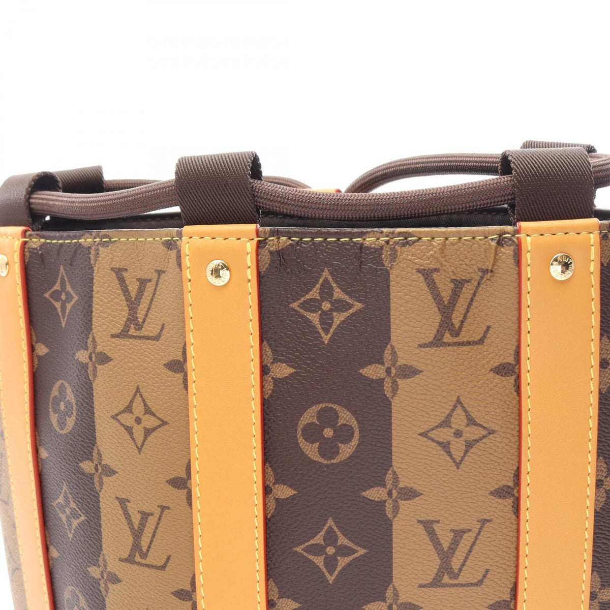 Louis Vuitton Brown Coated Canvas Leather Handbag Shoulder Bag (Pre-Owned)