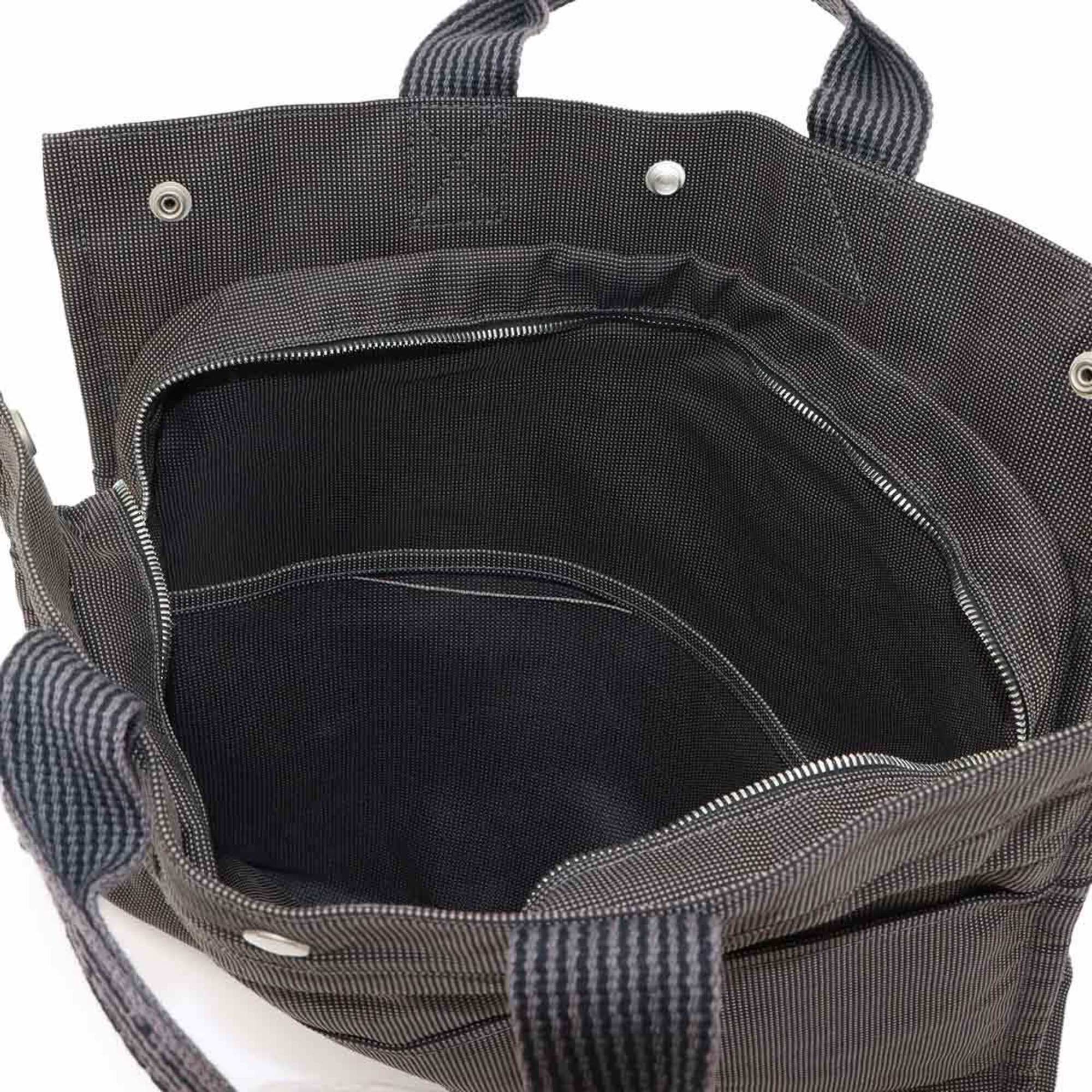 Hermes Gray Canvas Handbag Tote Bag (Pre-Owned)