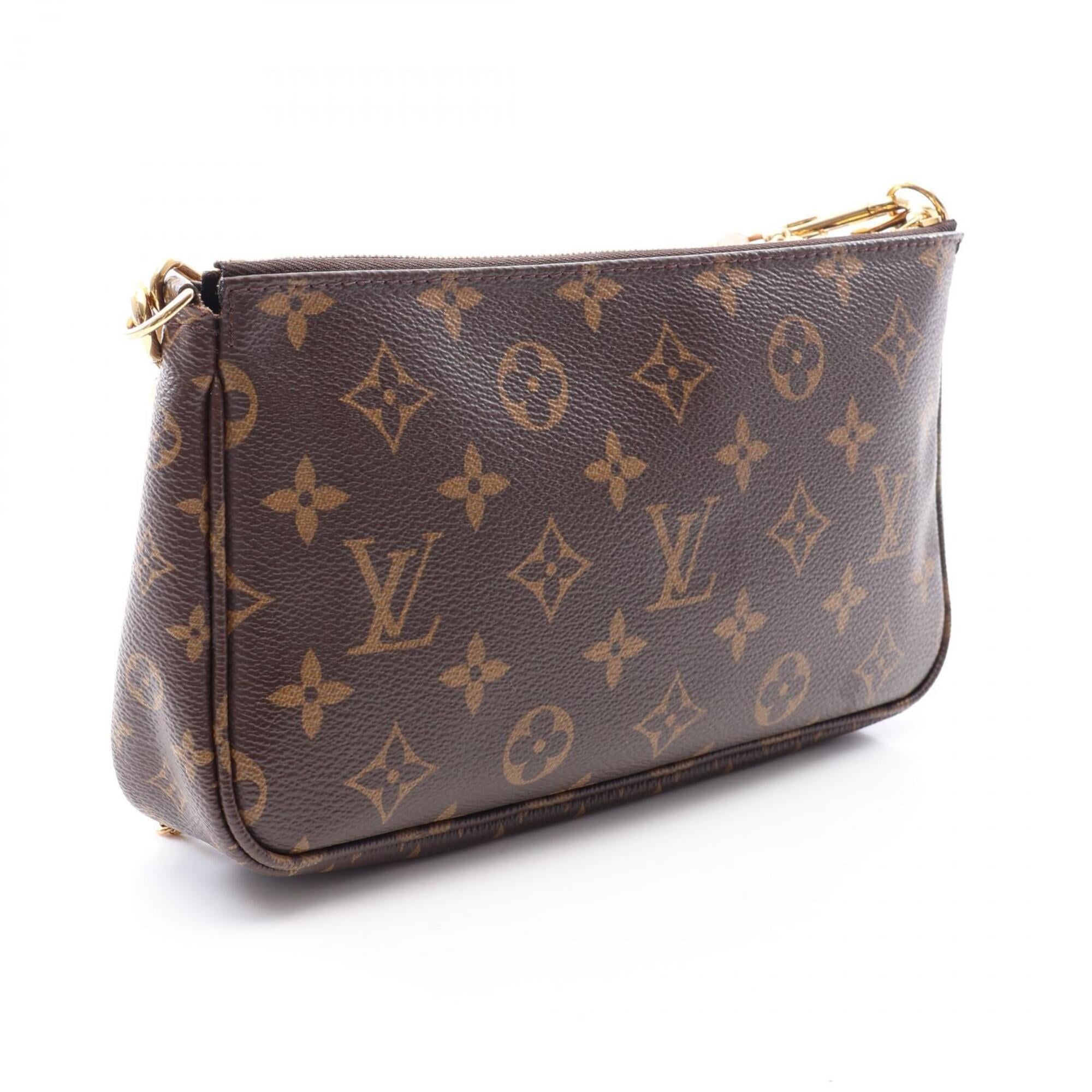 Louis Vuitton Brown Pink Pvc Leather Handbag Pochette Shoulder Bag (Pre-Owned)