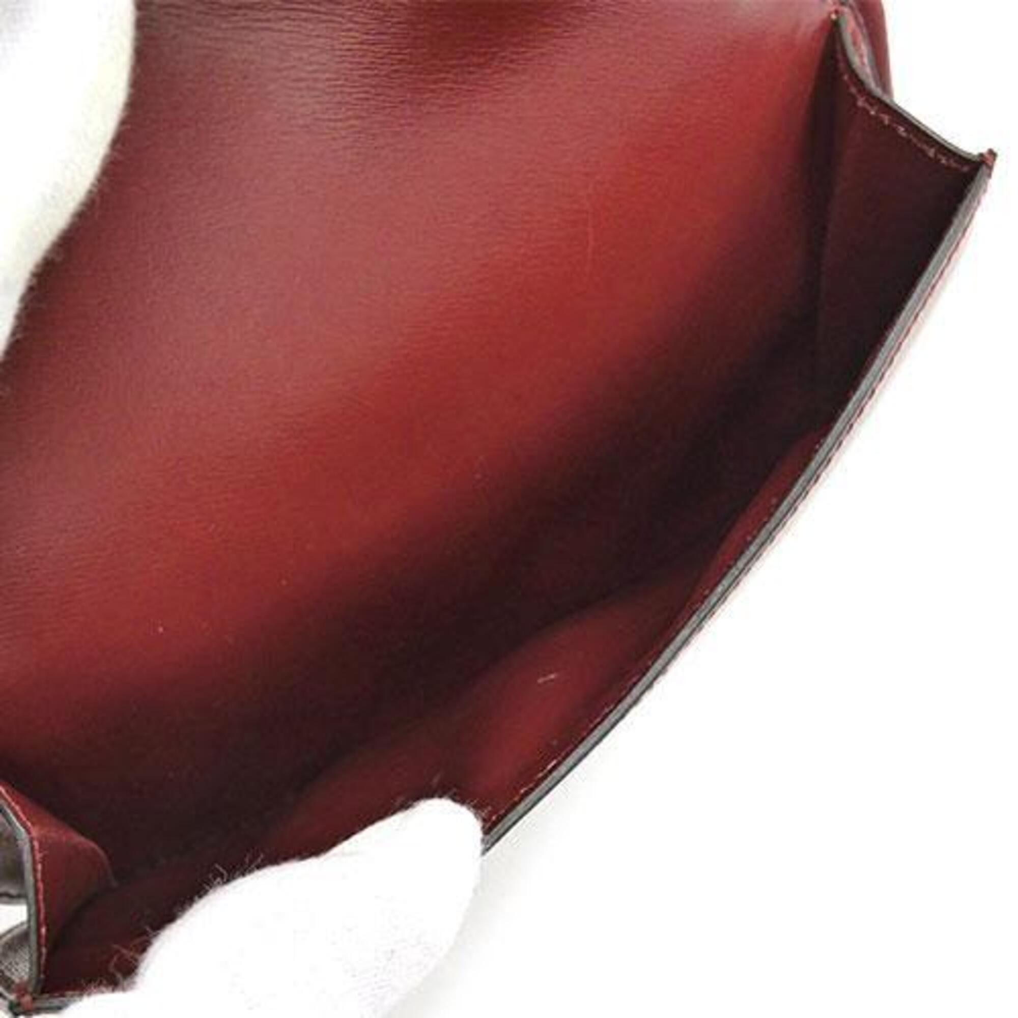 Hermes Rouge H Box Calf Leather Shoulder Bag (Pre-Owned)