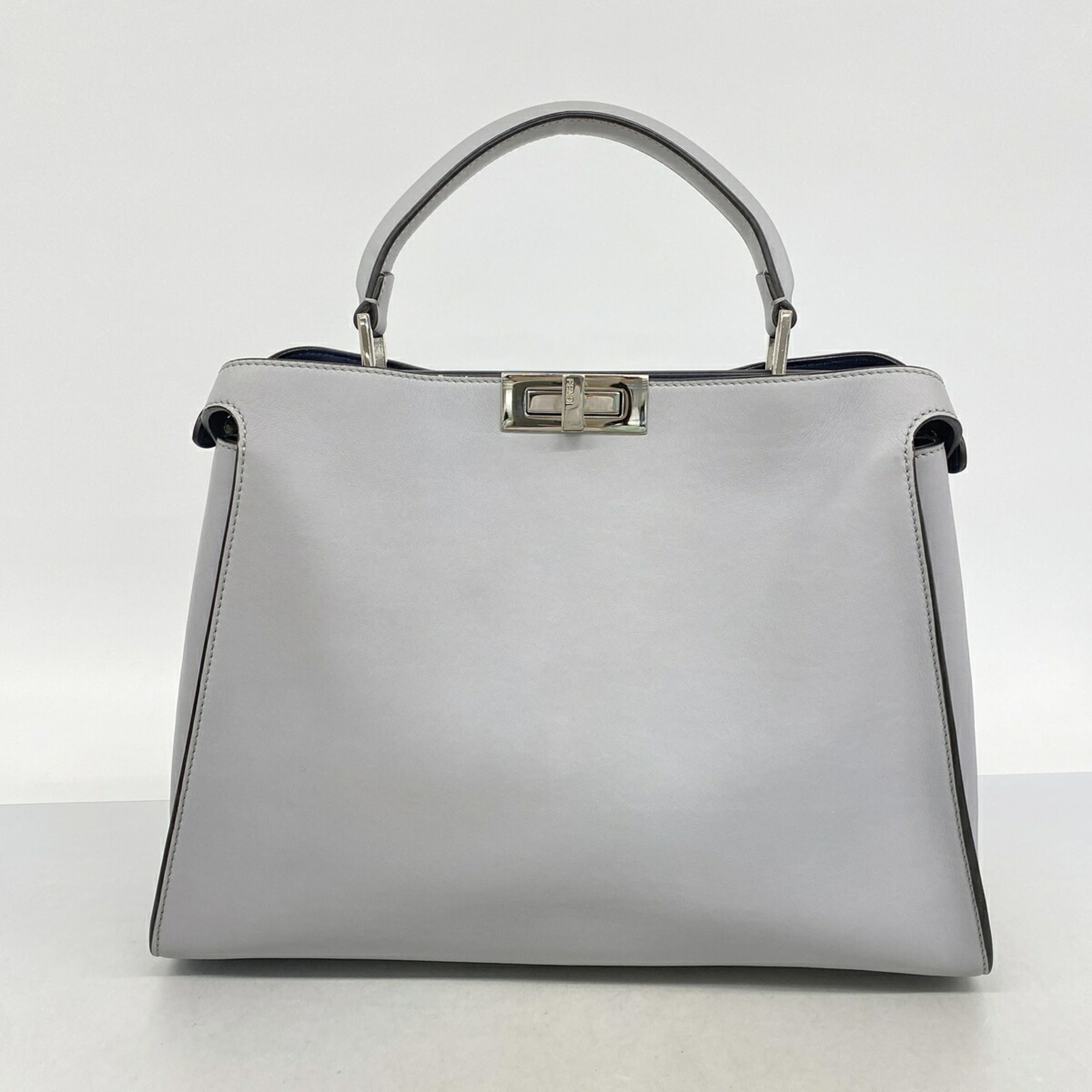 Fendi Gray Leather Handbag (Pre-Owned)
