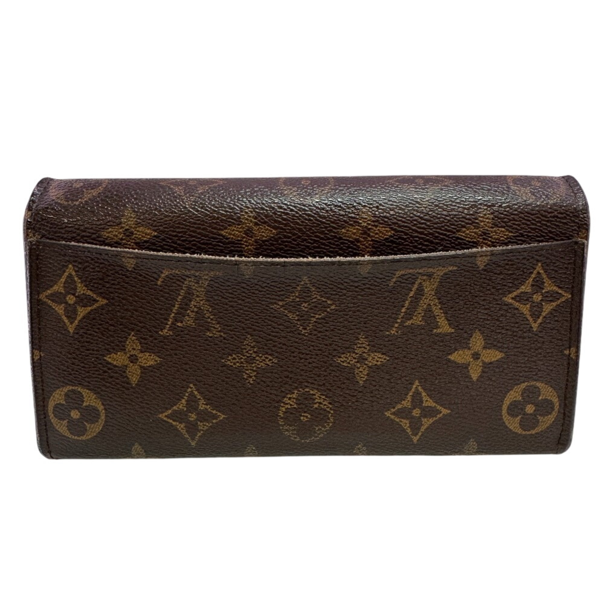 Louis Vuitton Monogram Brown Leather Long Wallet (Bi-Fold) (Pre-Owned)