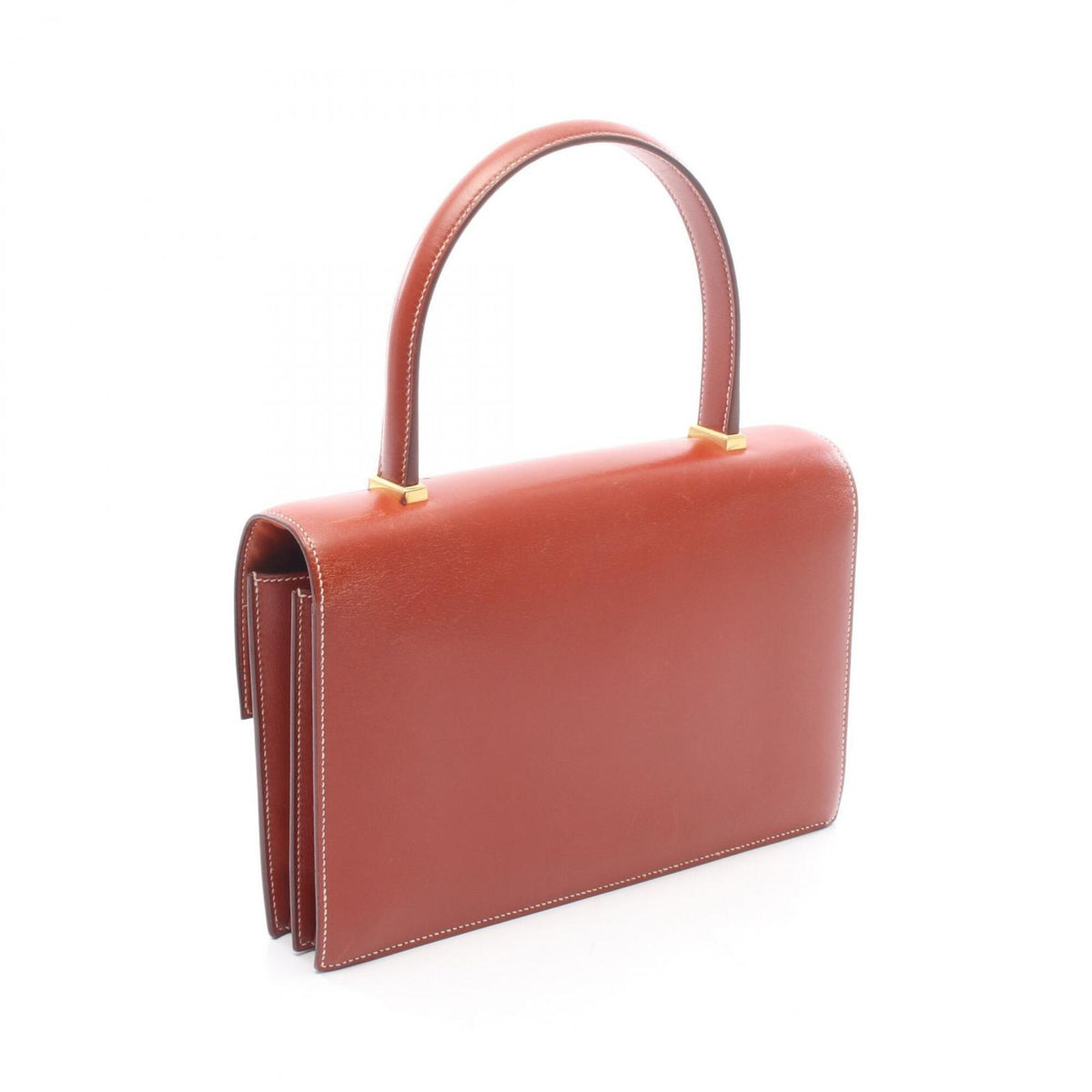 Hermes Brown Box Calf Leather Leather Handbag (Pre-Owned)