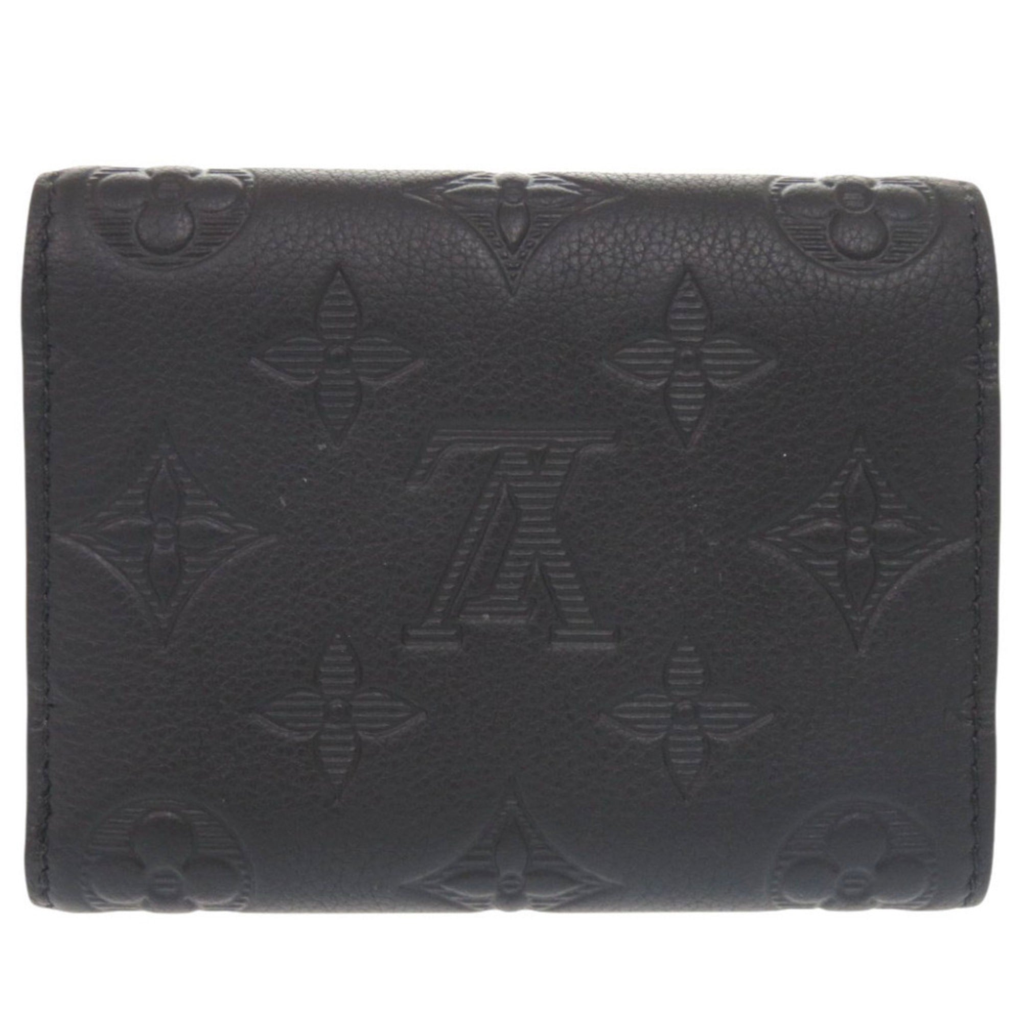 Louis Vuitton Black Monogram Shadow Leather Wallet (Tri-Fold) (Pre-Owned)