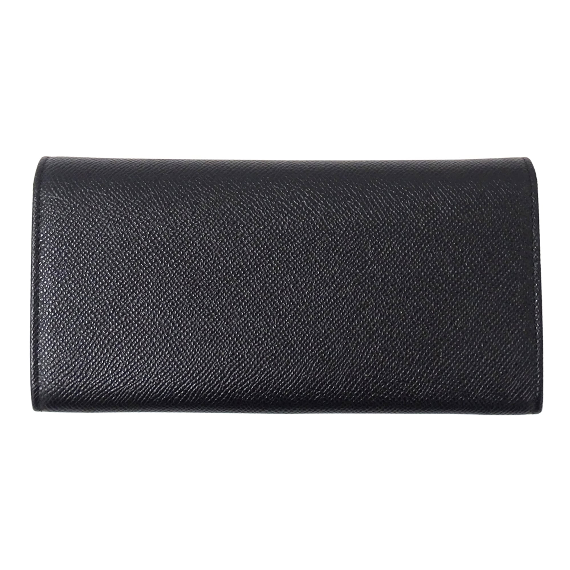 Bvlgari Black Leather Long Wallet (Bi-Fold) (Pre-Owned)
