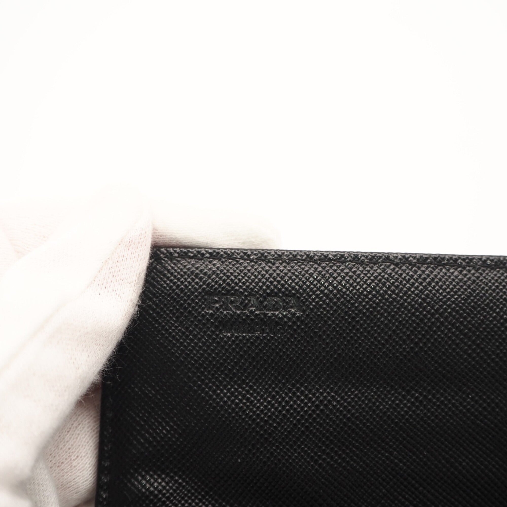 Prada Saffiano Black Nylon Saffiano Long Wallet (Bi-Fold) (Pre-Owned)