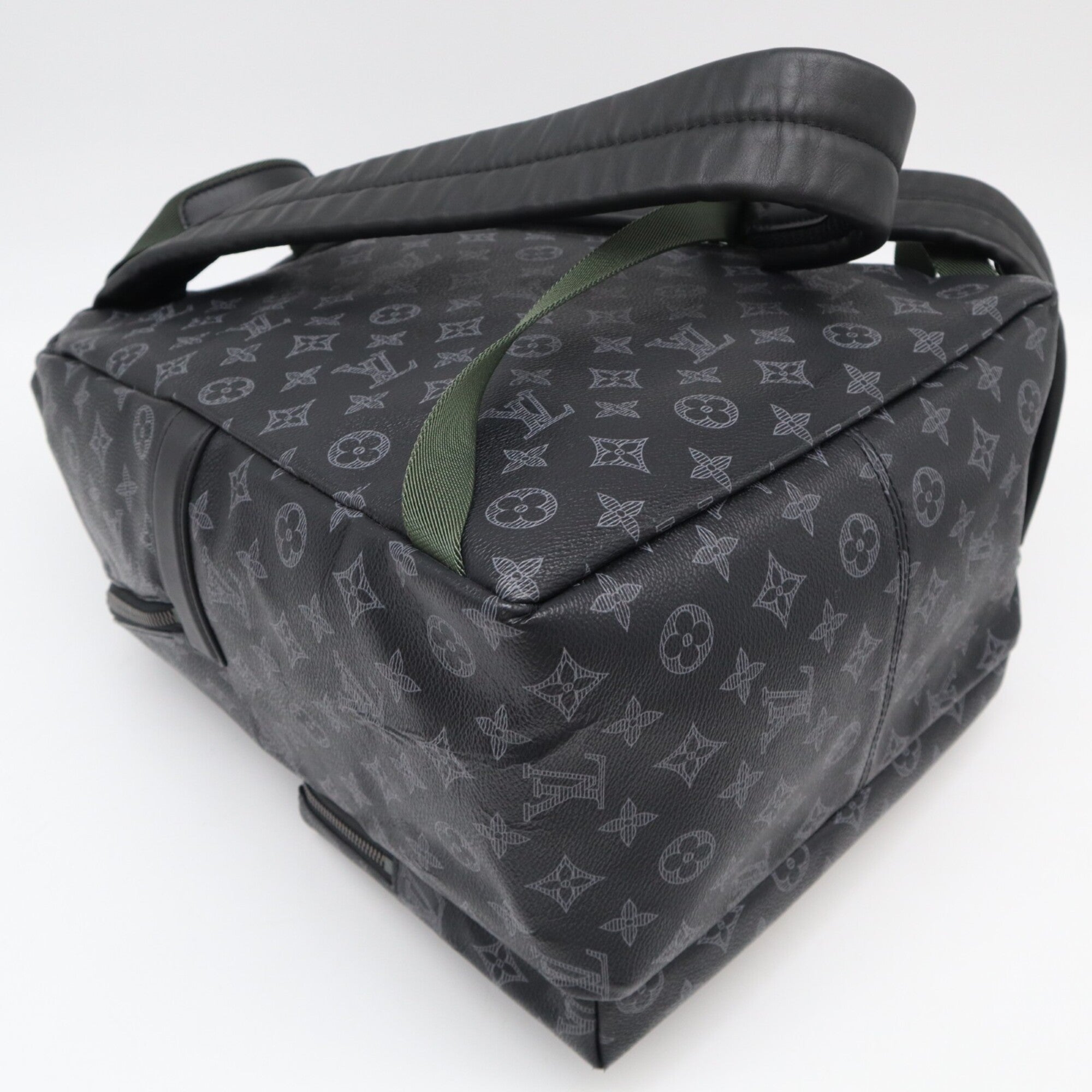 Louis Vuitton Monogram Black Gray White Coated Canvas Leather Backpack (Pre-Owned)