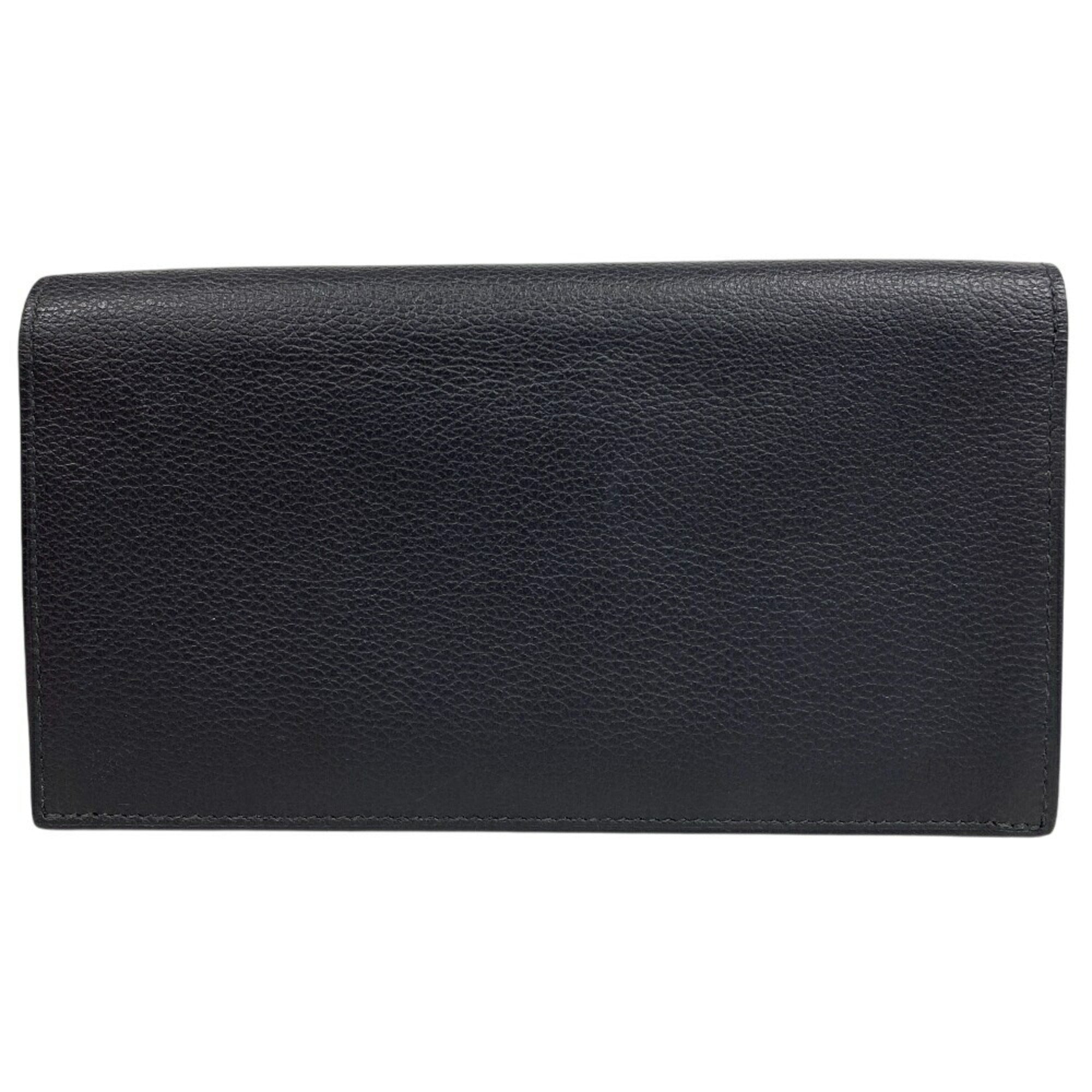 Hermes Black Leather Long Wallet (Bi-Fold) (Pre-Owned)