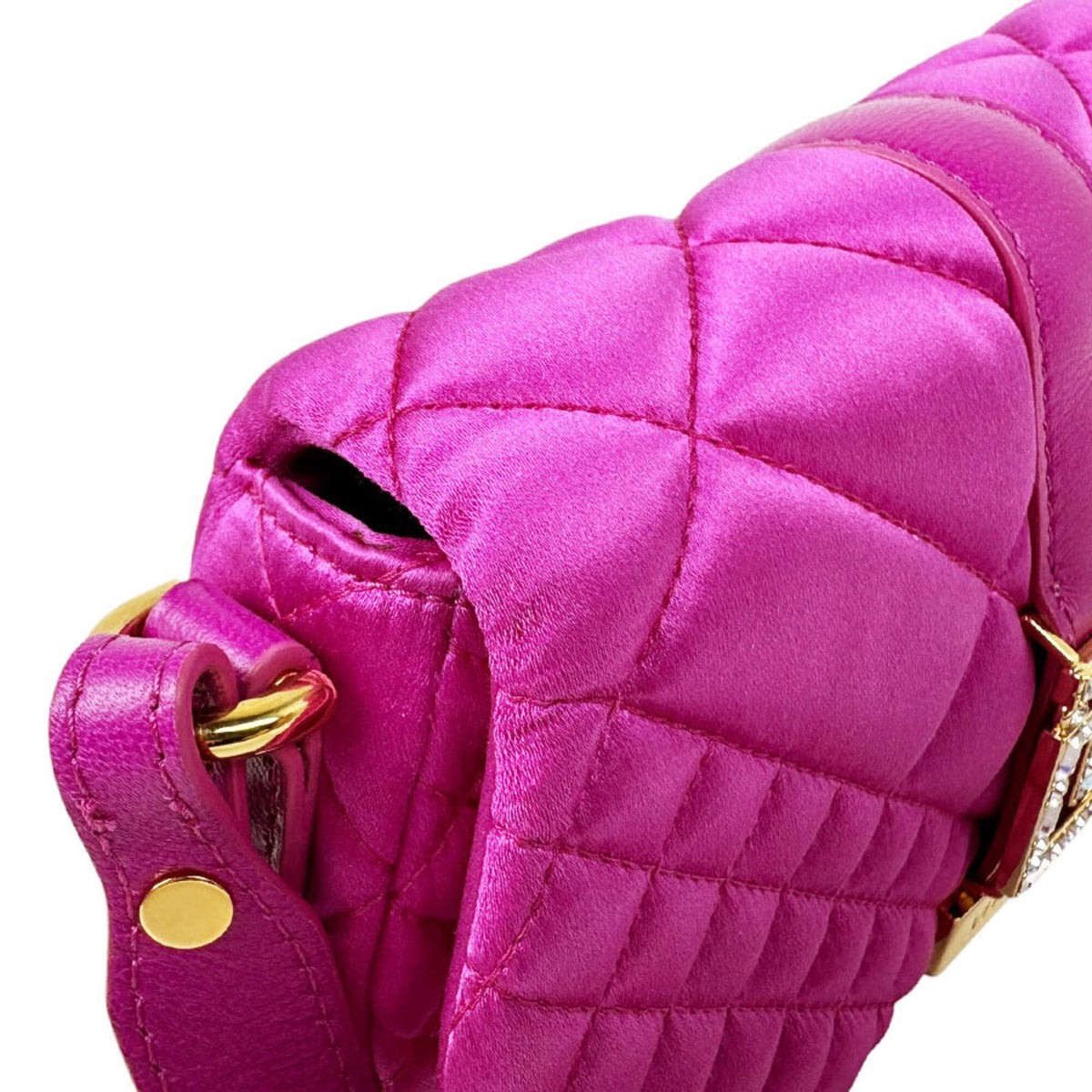 Versace Pink Satin Shoulder Bag (Pre-Owned)