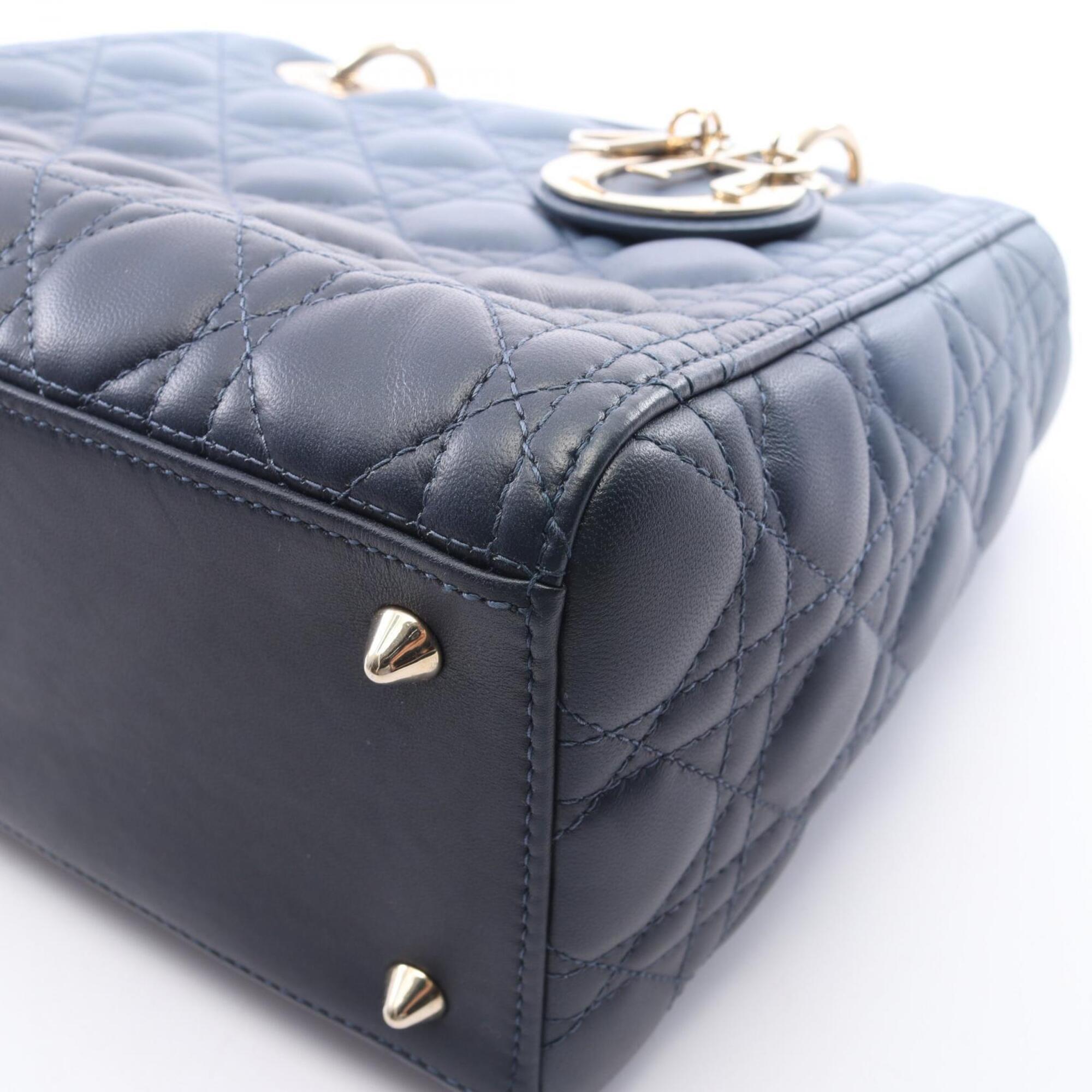 Christian Dior Blue Navy Leather Handbag (Pre-Owned)