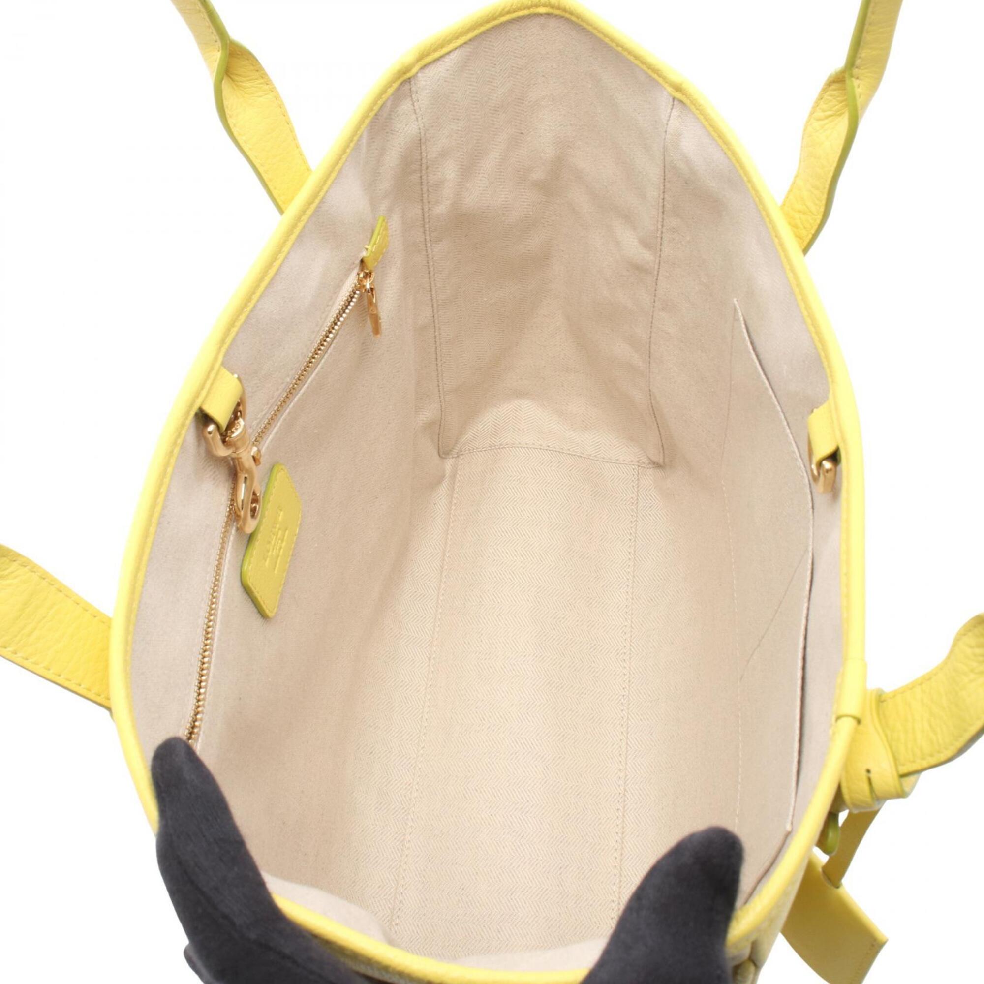 Loewe Yellow Leather Handbag Tote Bag (Pre-Owned)