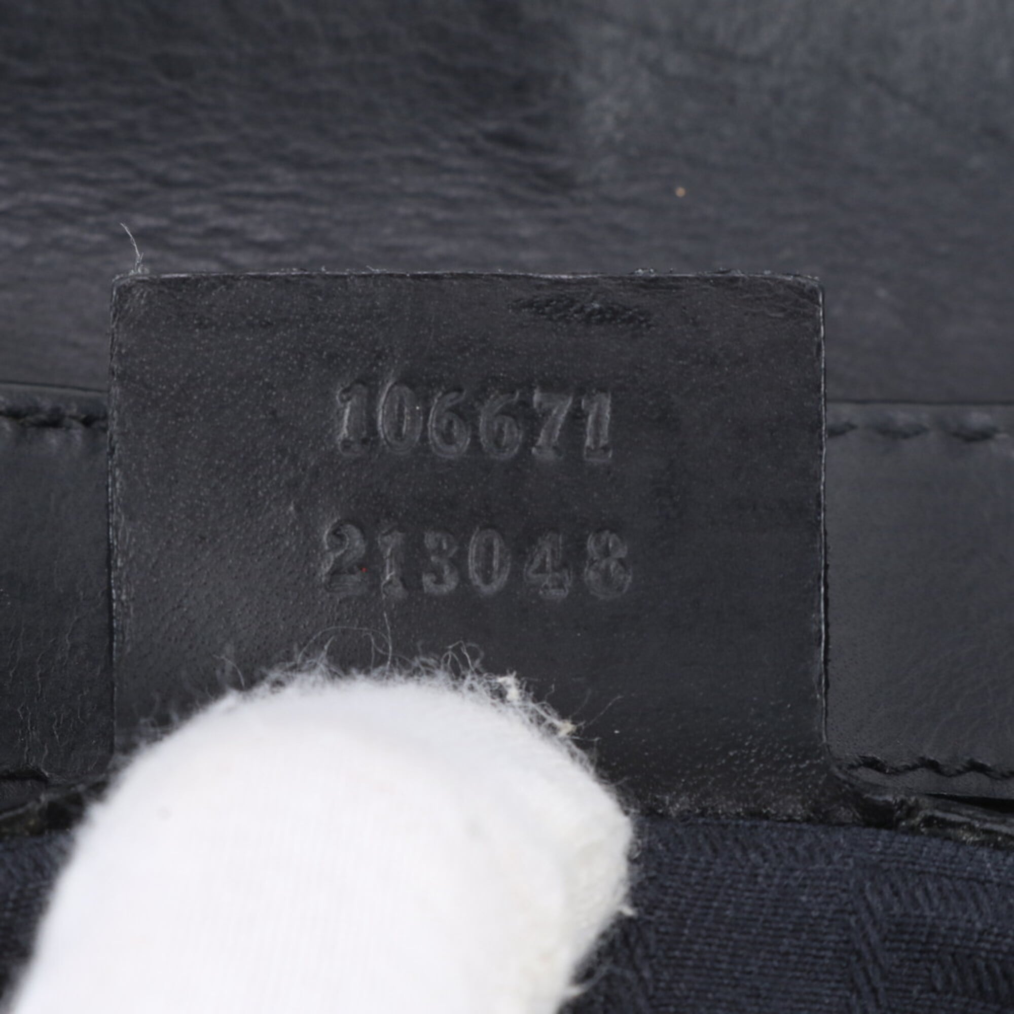 Gucci Black Gray Leather Canvas Shoulder Bag (Pre-Owned)