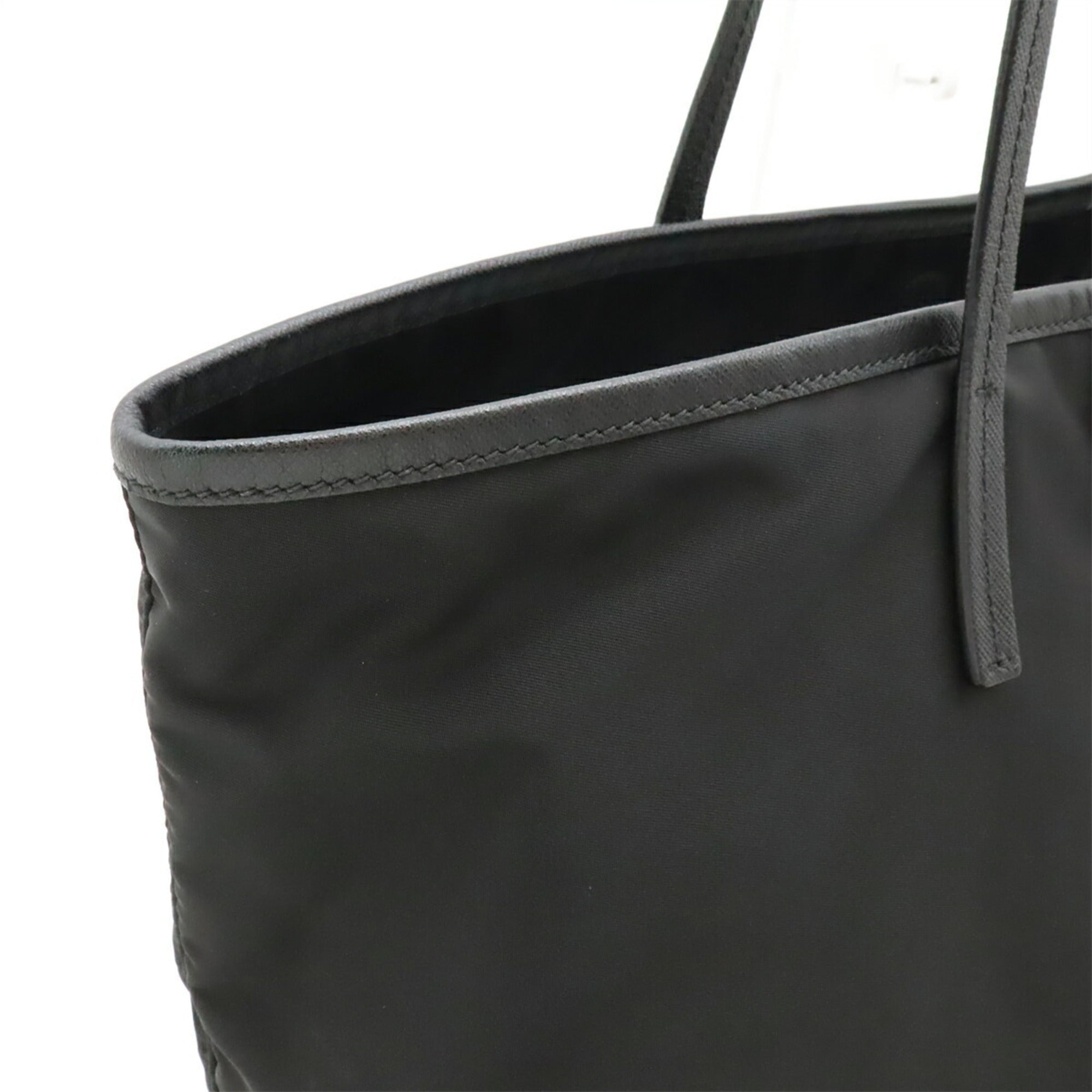 Prada Black Pink Nylon Leather Shoulder Bag Tote Bag (Pre-Owned)