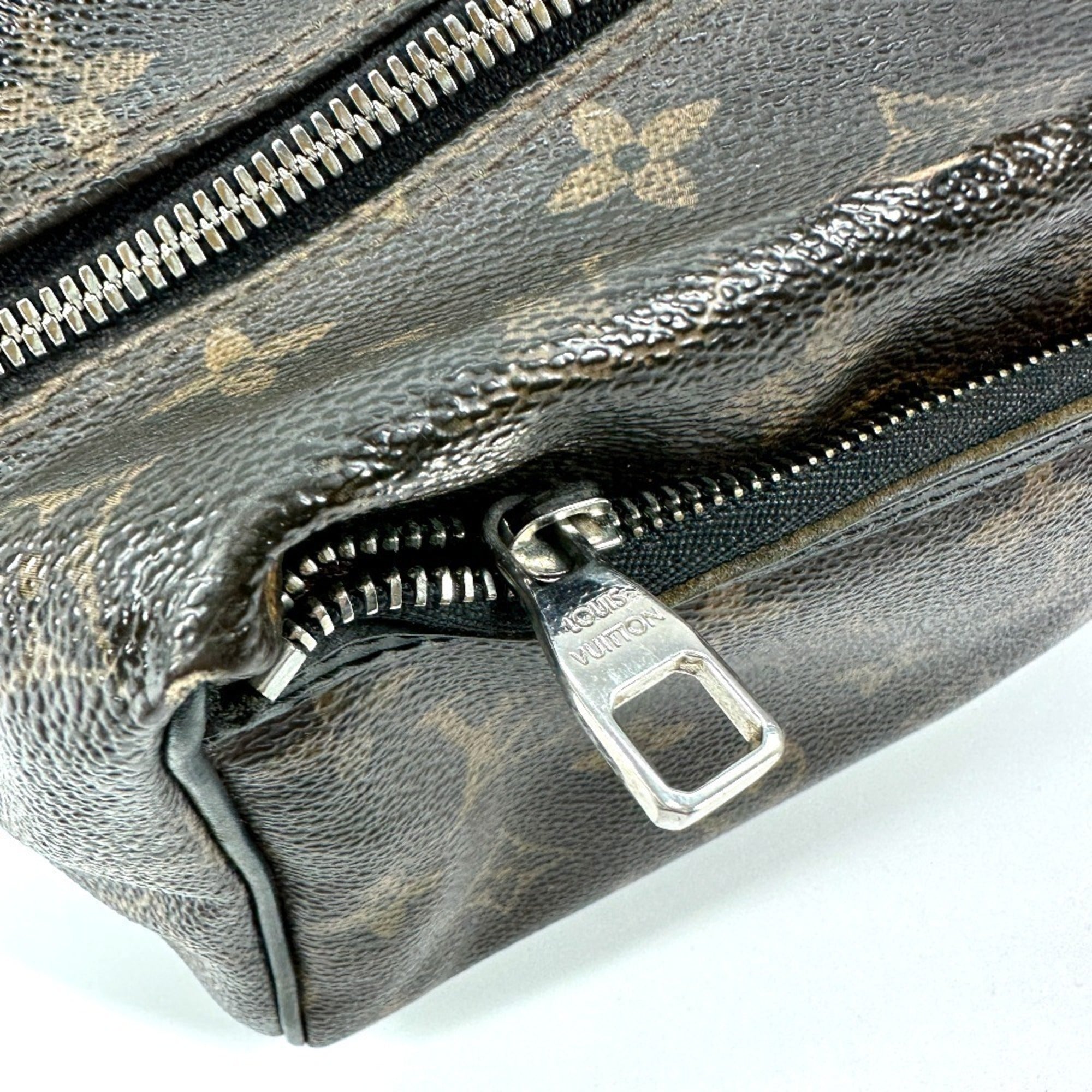 Louis Vuitton Black Brown Monogram Canvas Clutch Bag Pouch (Pre-Owned)