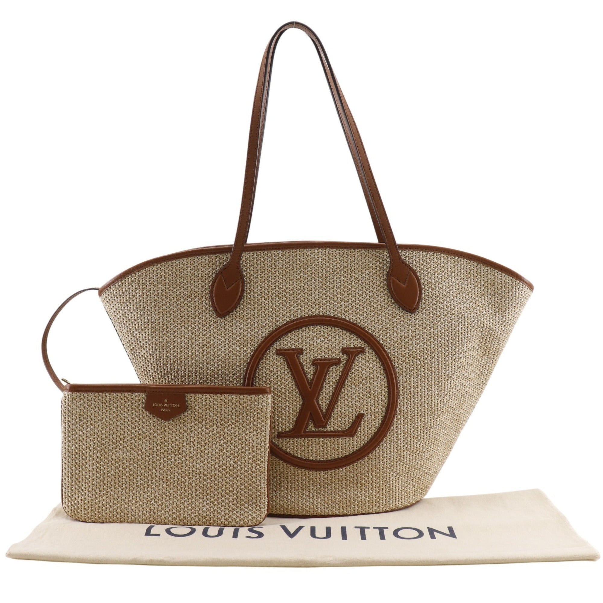 Louis Vuitton Beige Raffia Tote Bag (Pre-Owned)