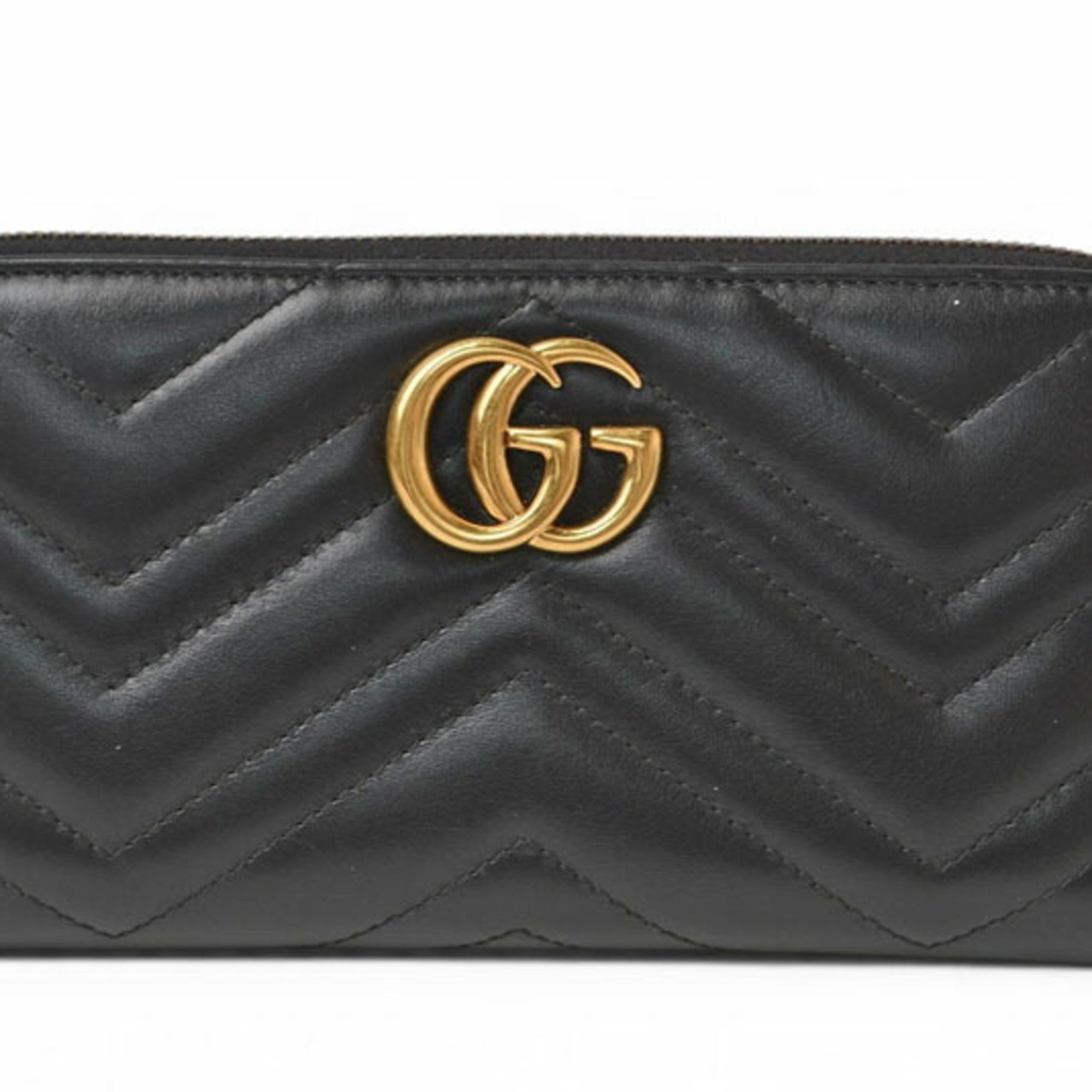 Gucci Black Leather Long Wallet (Bi-Fold) (Pre-Owned)
