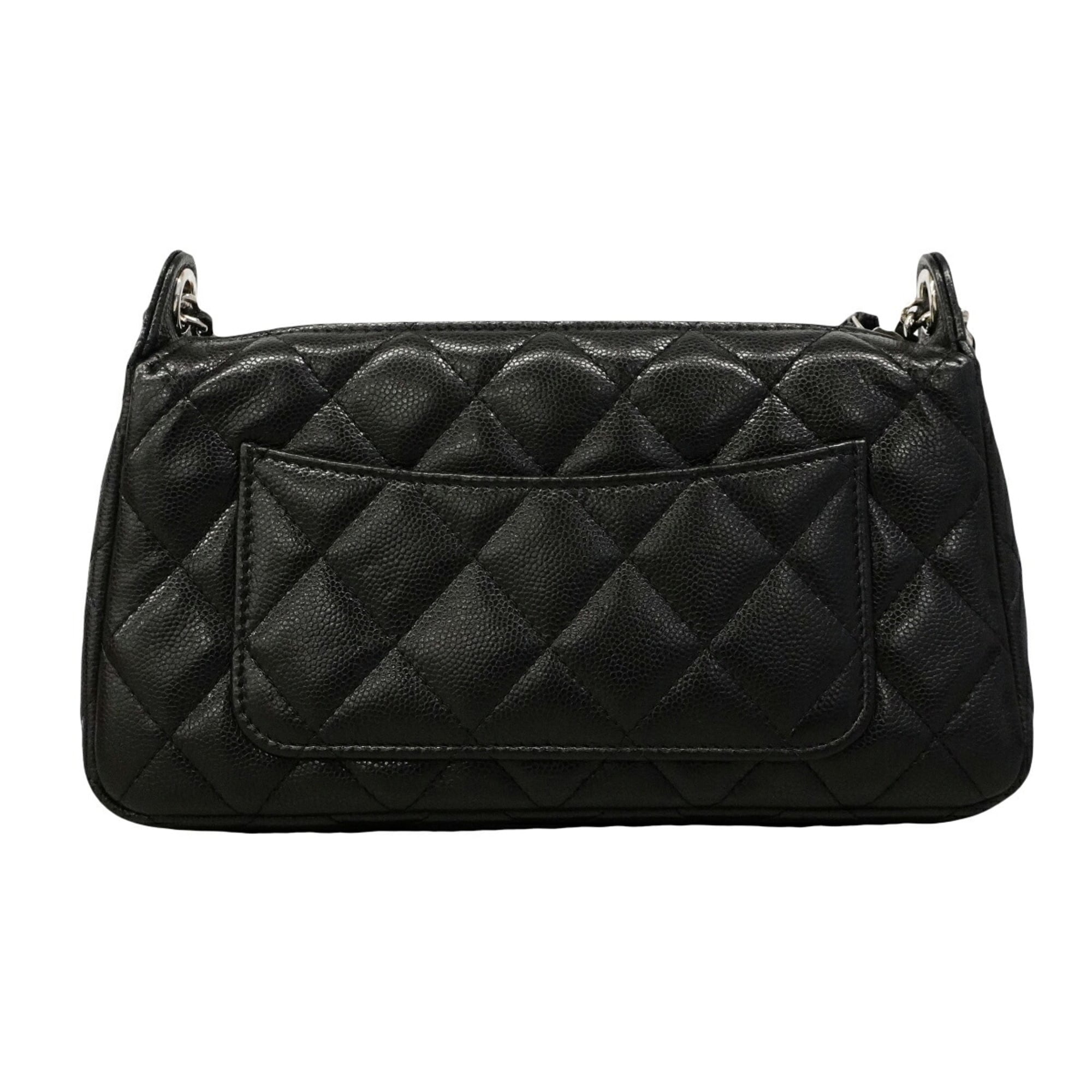 Chanel Black Grained Calfskin Shoulder Bag (Pre-Owned)