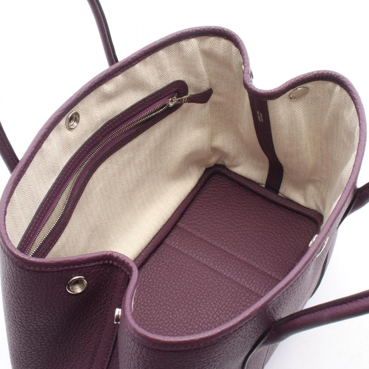 Hermes Purple Negonda Leather Handbag Tote Bag (Pre-Owned)