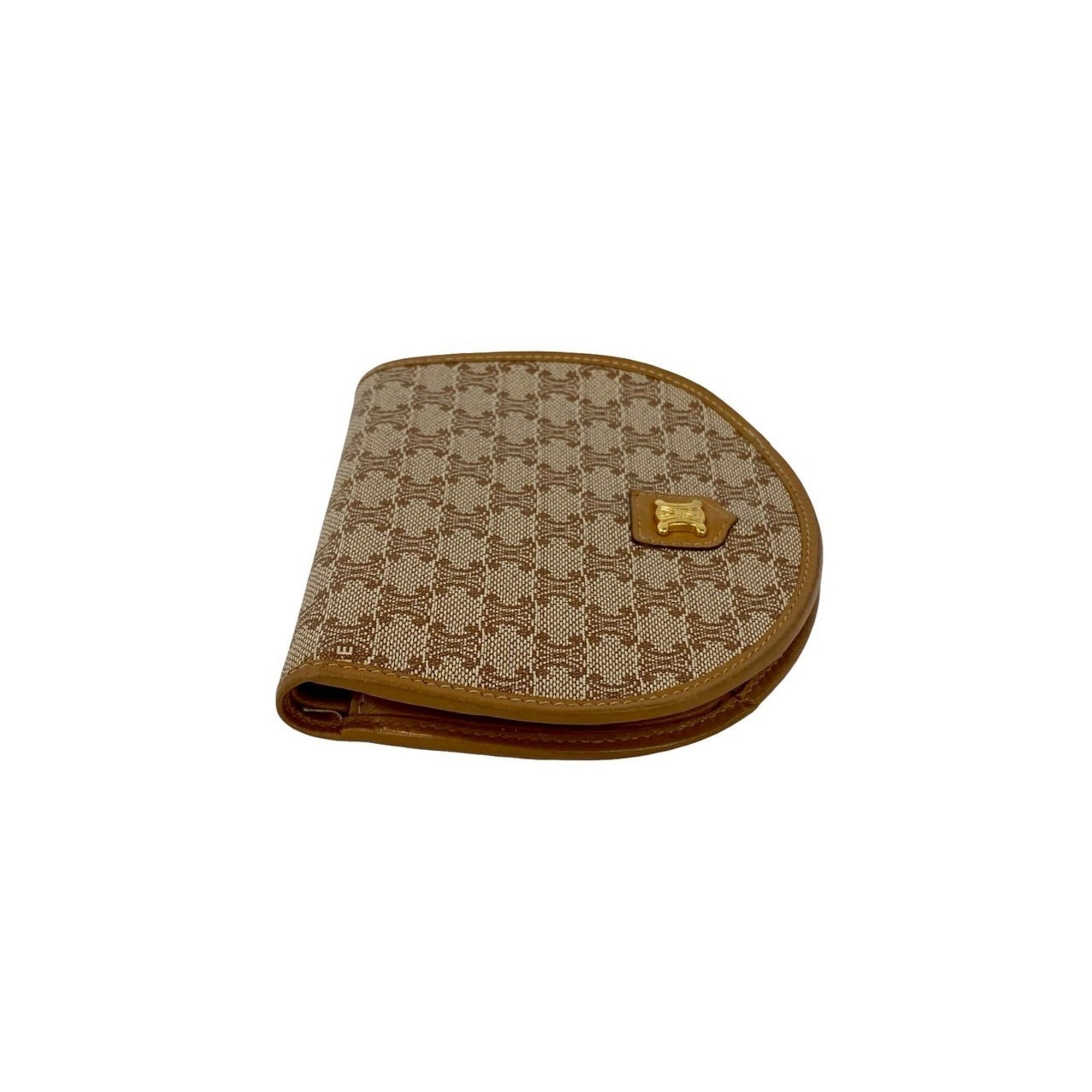 Celine Beige Brown Leather Pvc Coin Purse/Coin Case (Pre-Owned)