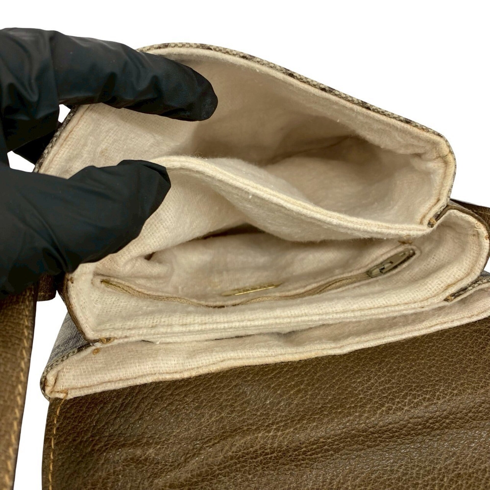 Gucci Brown Leather Pvc Pochette Shoulder Bag (Pre-Owned)