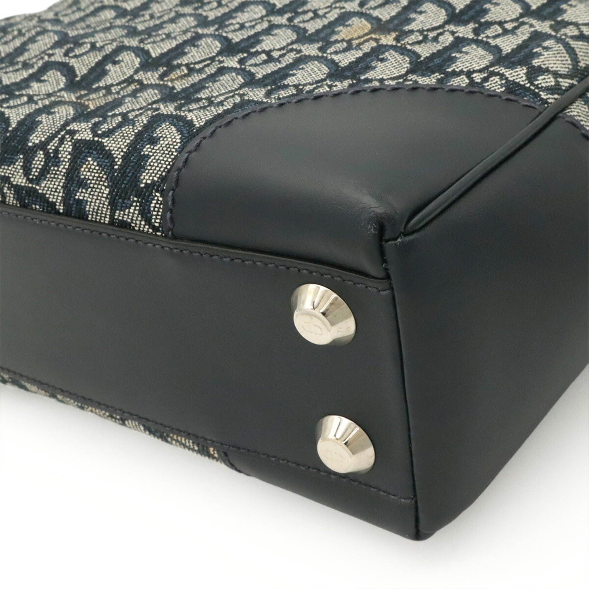 Christian Dior Navy Trotter Handbag Tote Bag (Pre-Owned)