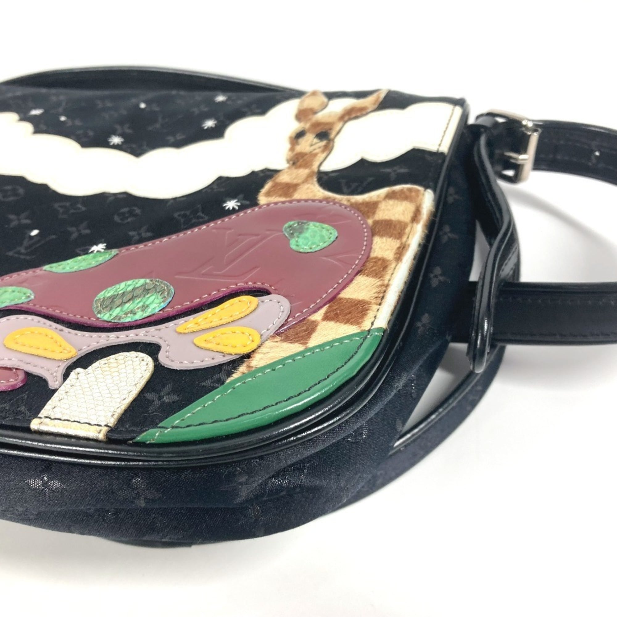 Louis Vuitton Monogram Satin Black Monogram Satin Pochette Shoulder Bag (Pre-Owned)