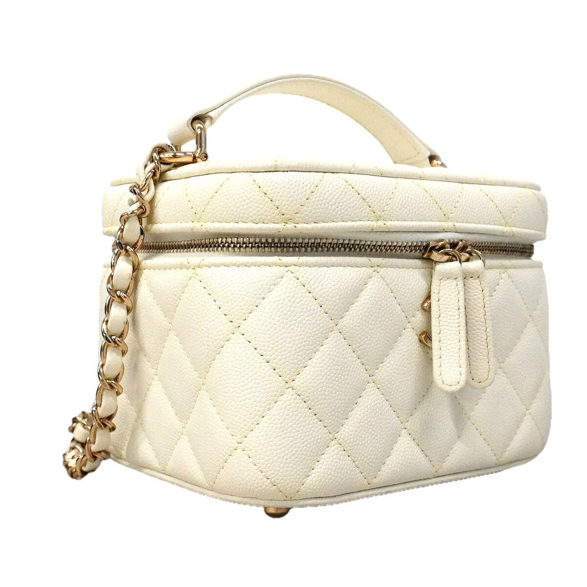 Chanel White Grained Calfskin Vanity Bag (Pre-Owned)