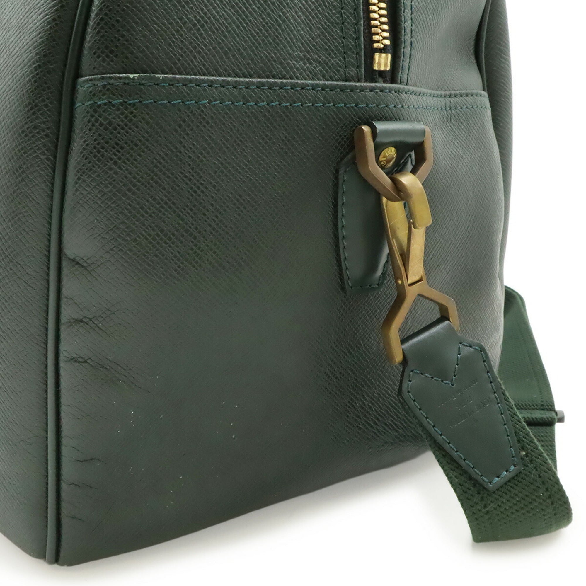 Louis Vuitton Green Taiga Leather Boston Bag Shoulder Bag (Pre-Owned)