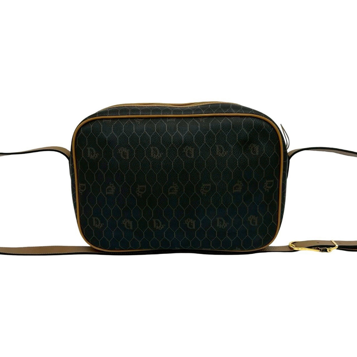 Christian Dior Brown Gray Leather Pvc Shoulder Bag (Pre-Owned)