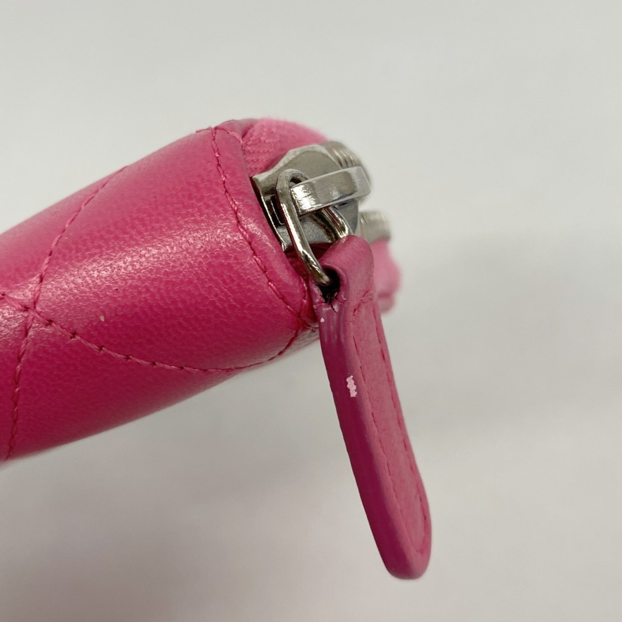 Chanel Pink Leather Coin Purse/Coin Case (Pre-Owned)