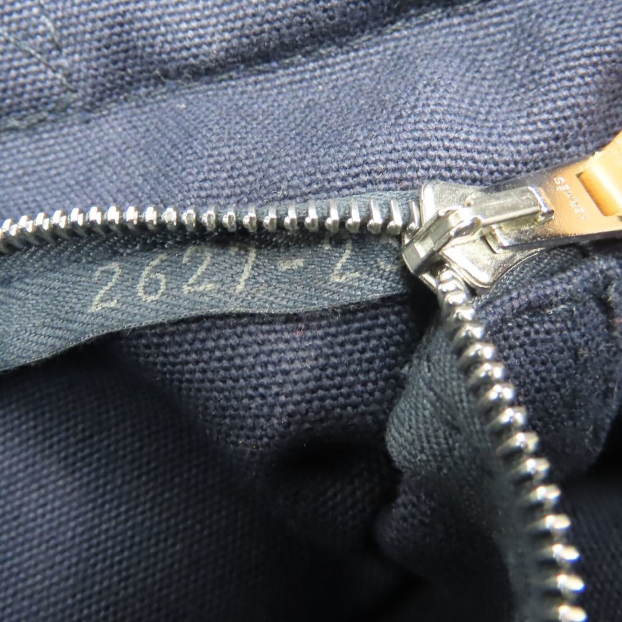 Hermes Navy Olive Canvas Tote Bag (Pre-Owned)