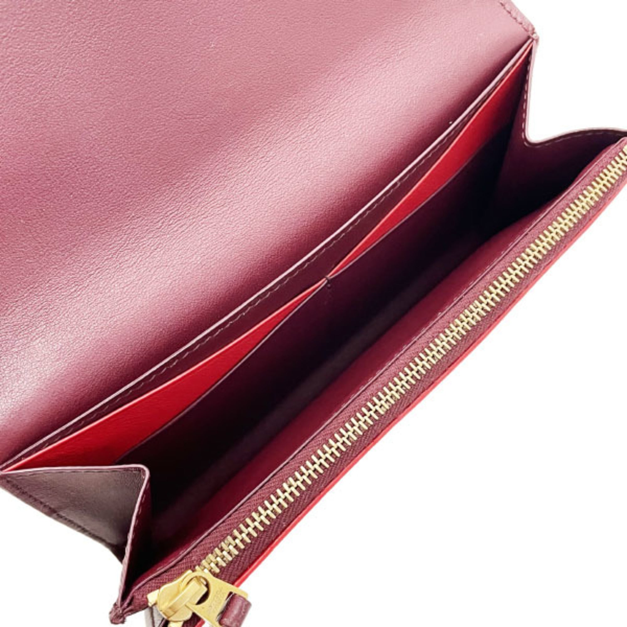 Bottega Veneta Bordeaux Red Color Leather Long Wallet (Bi-Fold) (Pre-Owned)