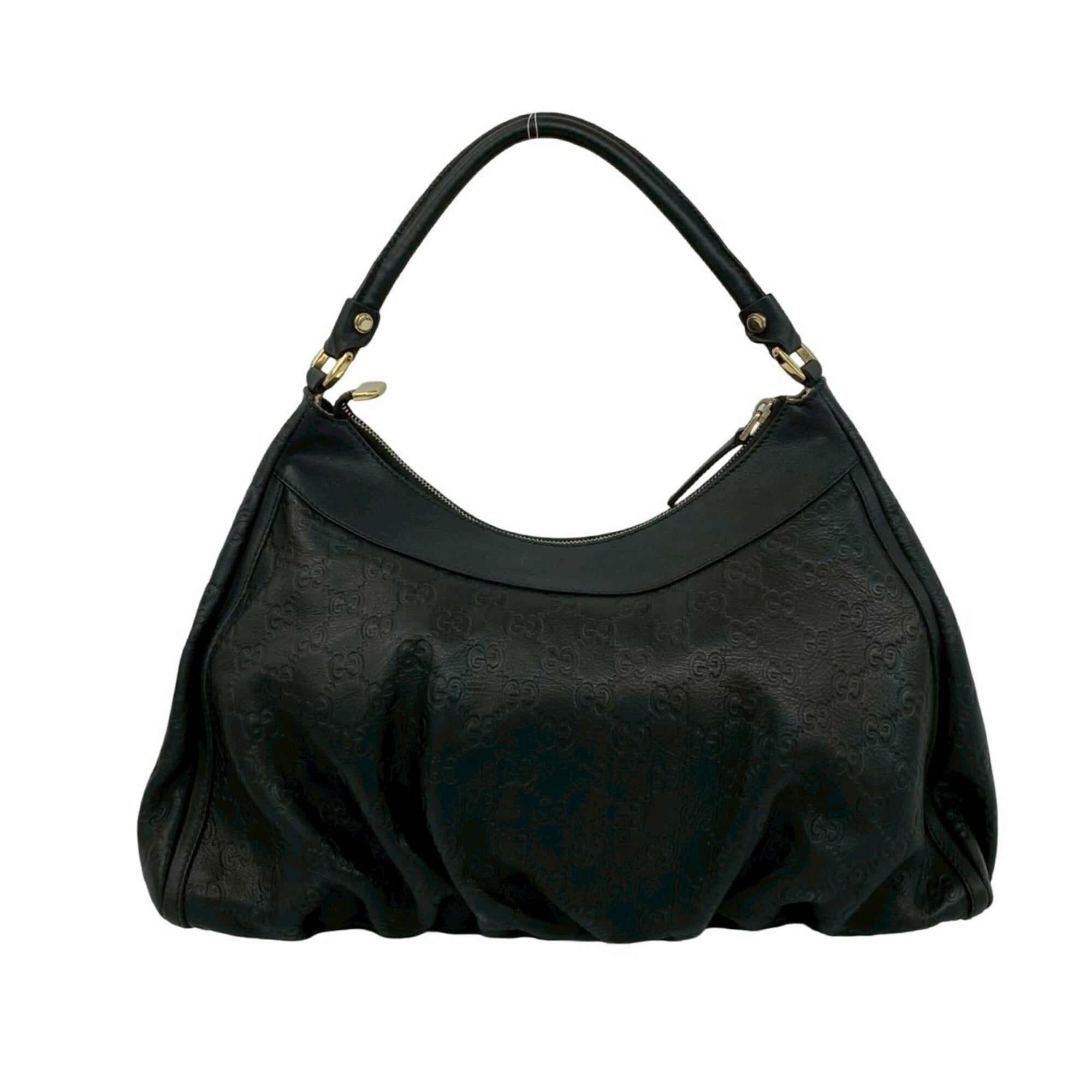 Gucci Black Leather Boston Bag Handbag Shoulder Bag (Pre-Owned)