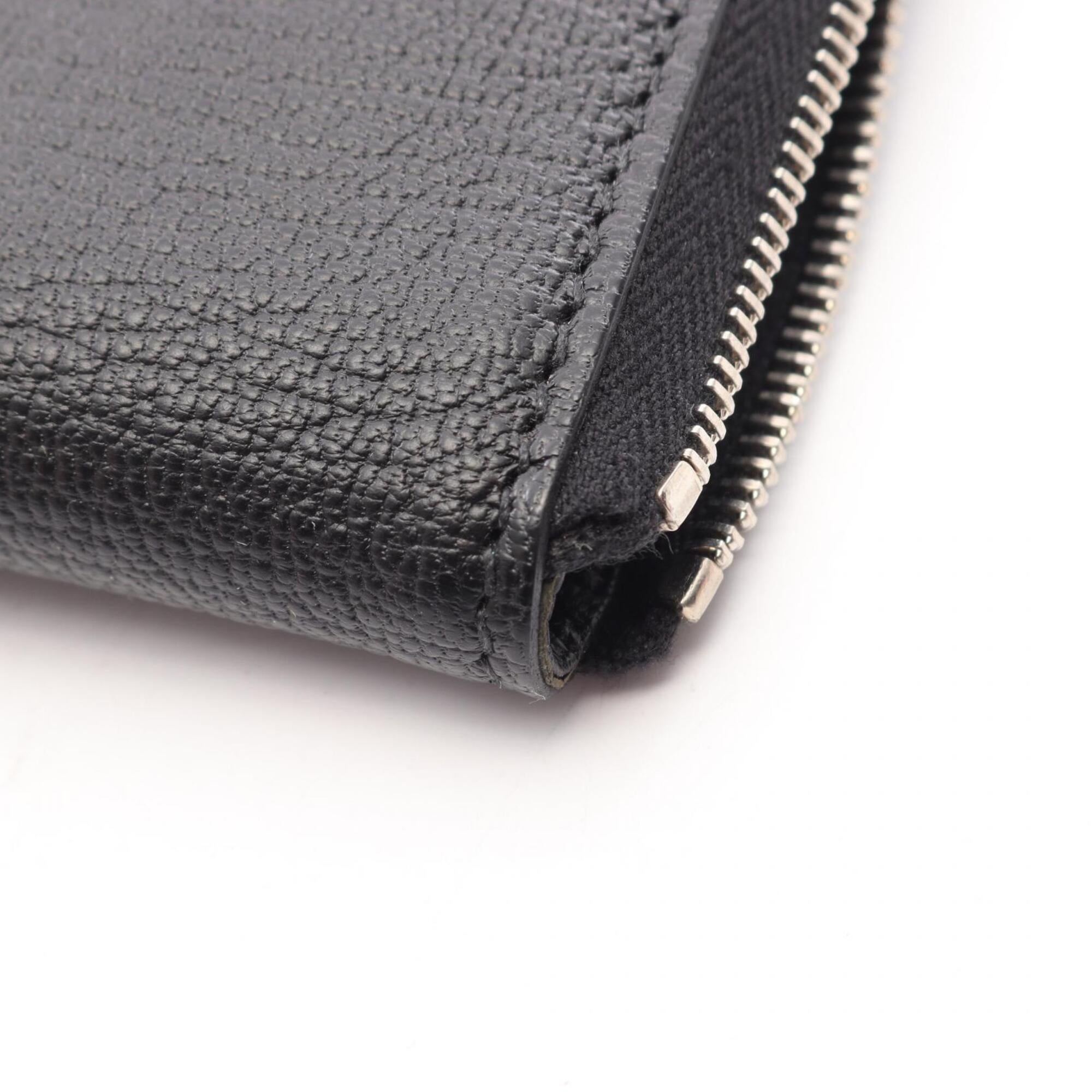 Hermes Black Chevre Leather Long Wallet (Bi-Fold) (Pre-Owned)