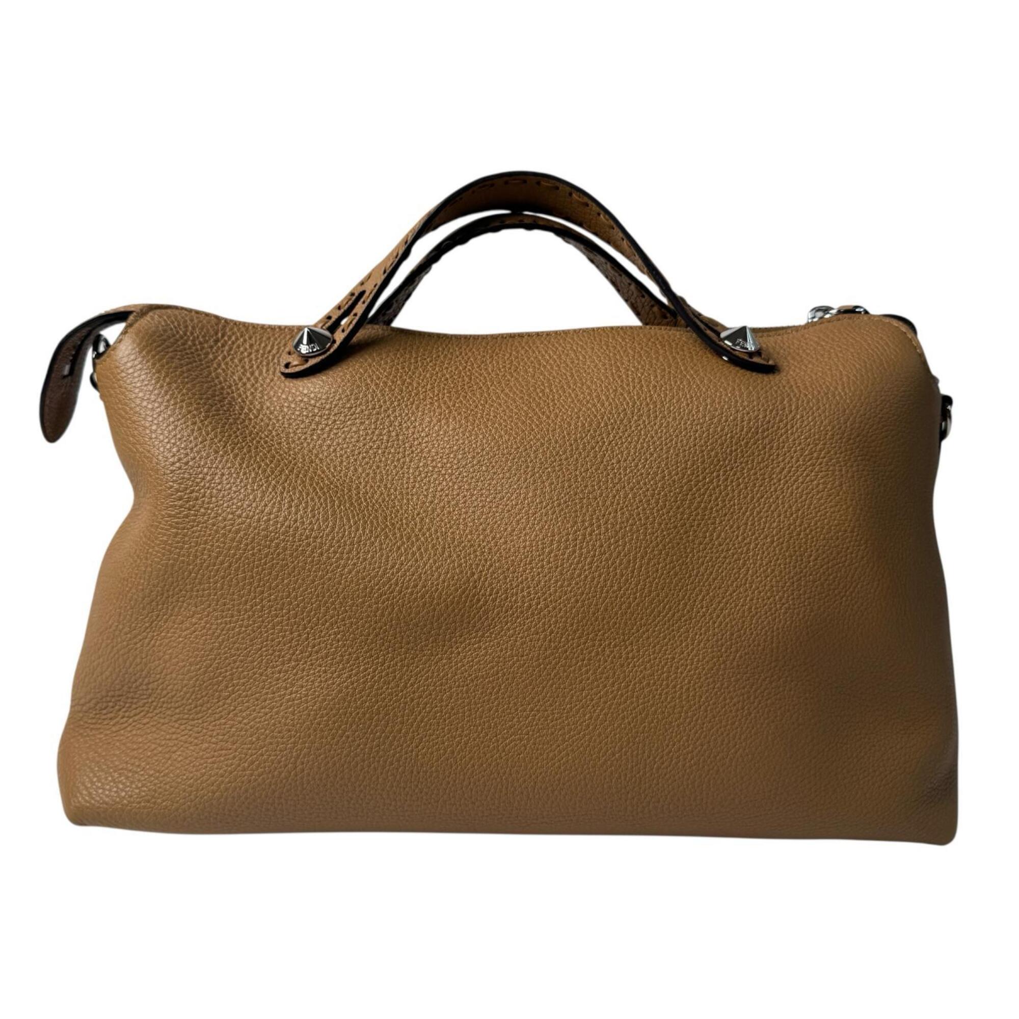 Fendi Brown Leather Handbag Shoulder Bag (Pre-Owned)