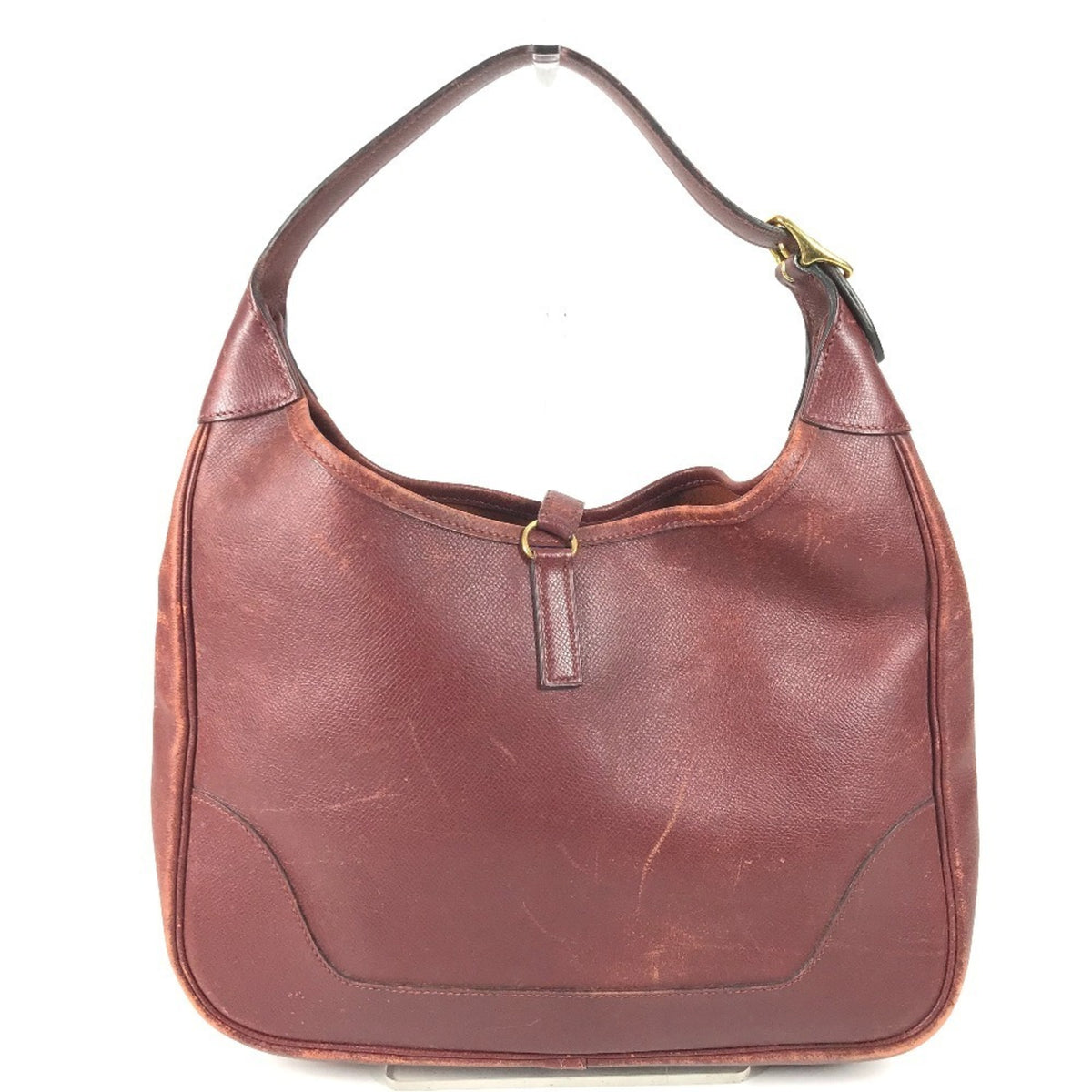 Hermes Trim Brown Leather Shoulder Bag Tote Bag (Pre-Owned)