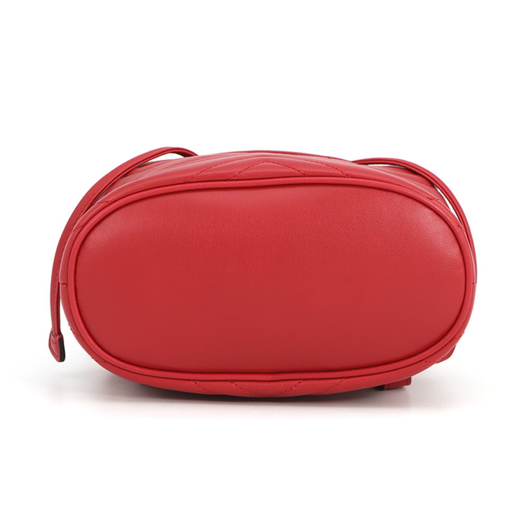 Gucci Red Color Leather Backpack Handbag (Pre-Owned)