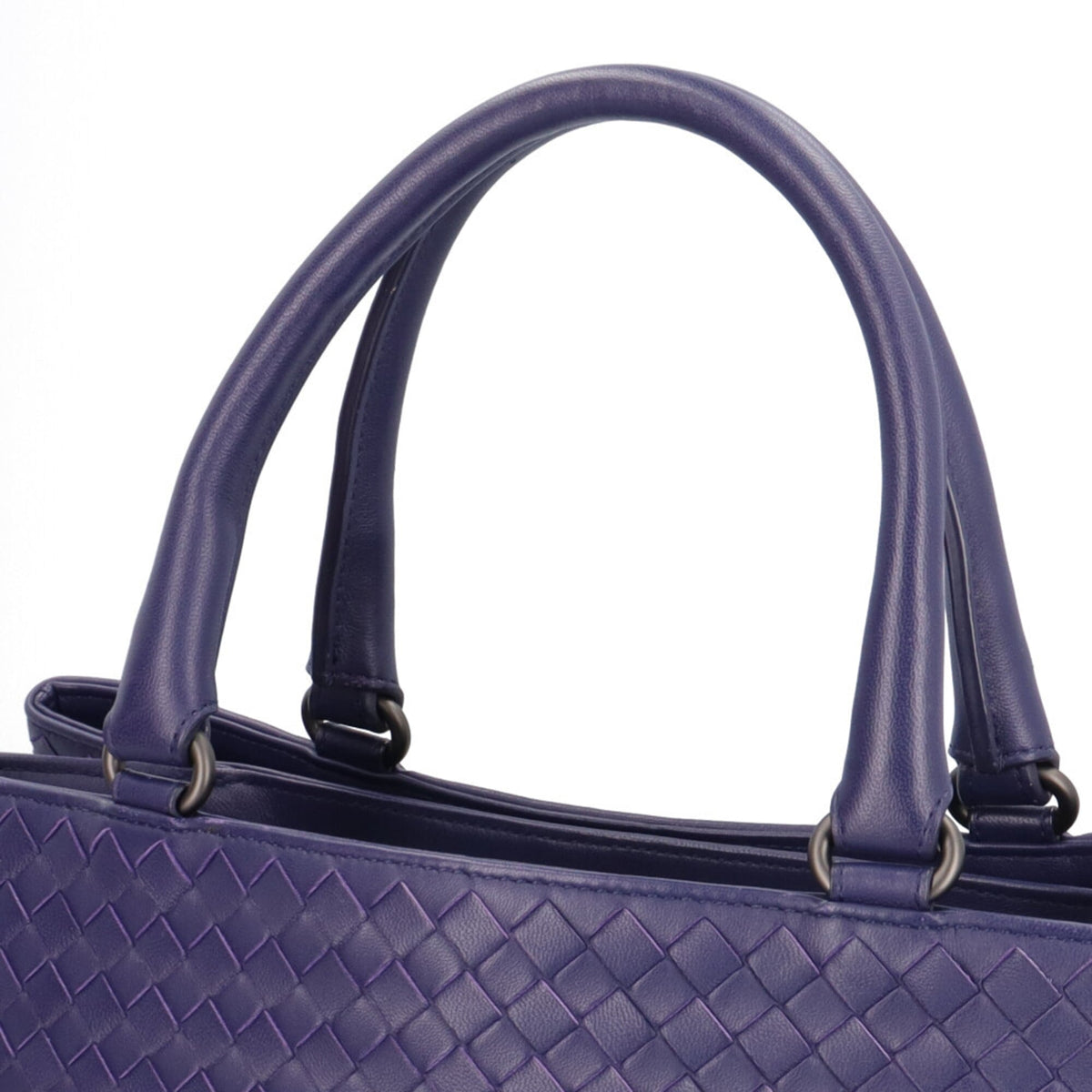 Bottega Veneta Purple Leather Handbag Tote Bag (Pre-Owned)