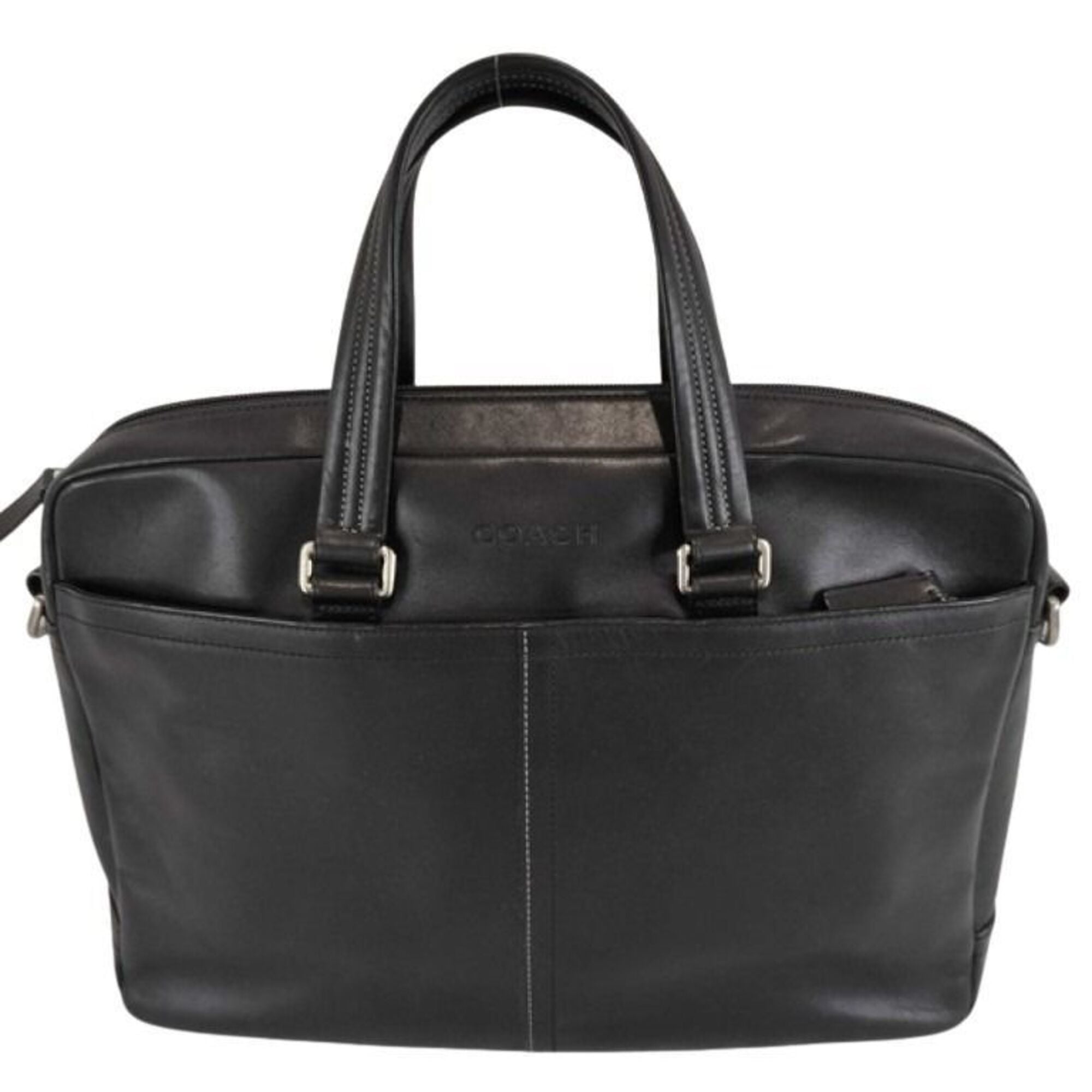 Coach Black Leather Handbag (Pre-Owned)