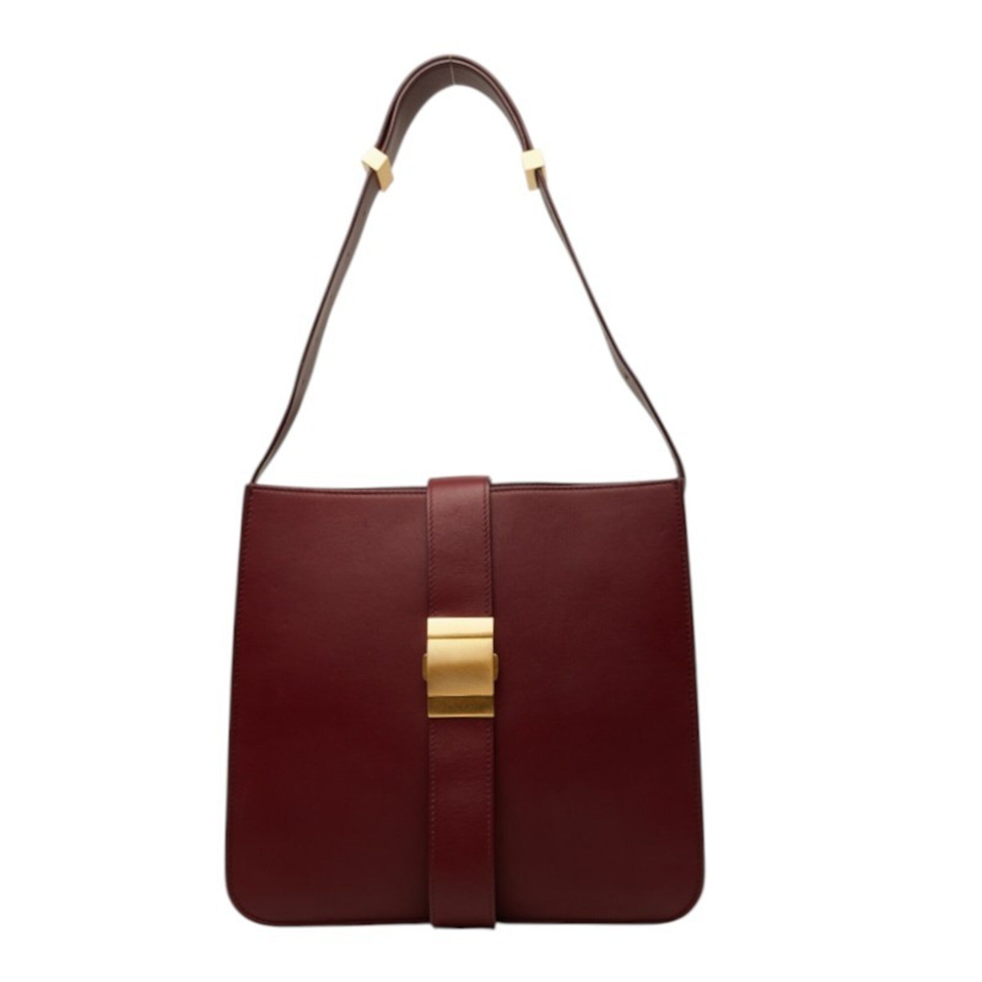 Bottega Veneta Wine Leather Shoulder Bag (Pre-Owned)