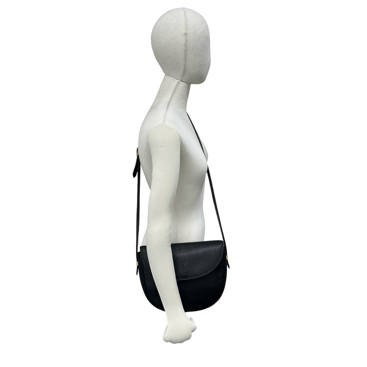 Yves Saint Laurent Black Leather Pochette Shoulder Bag (Pre-Owned)