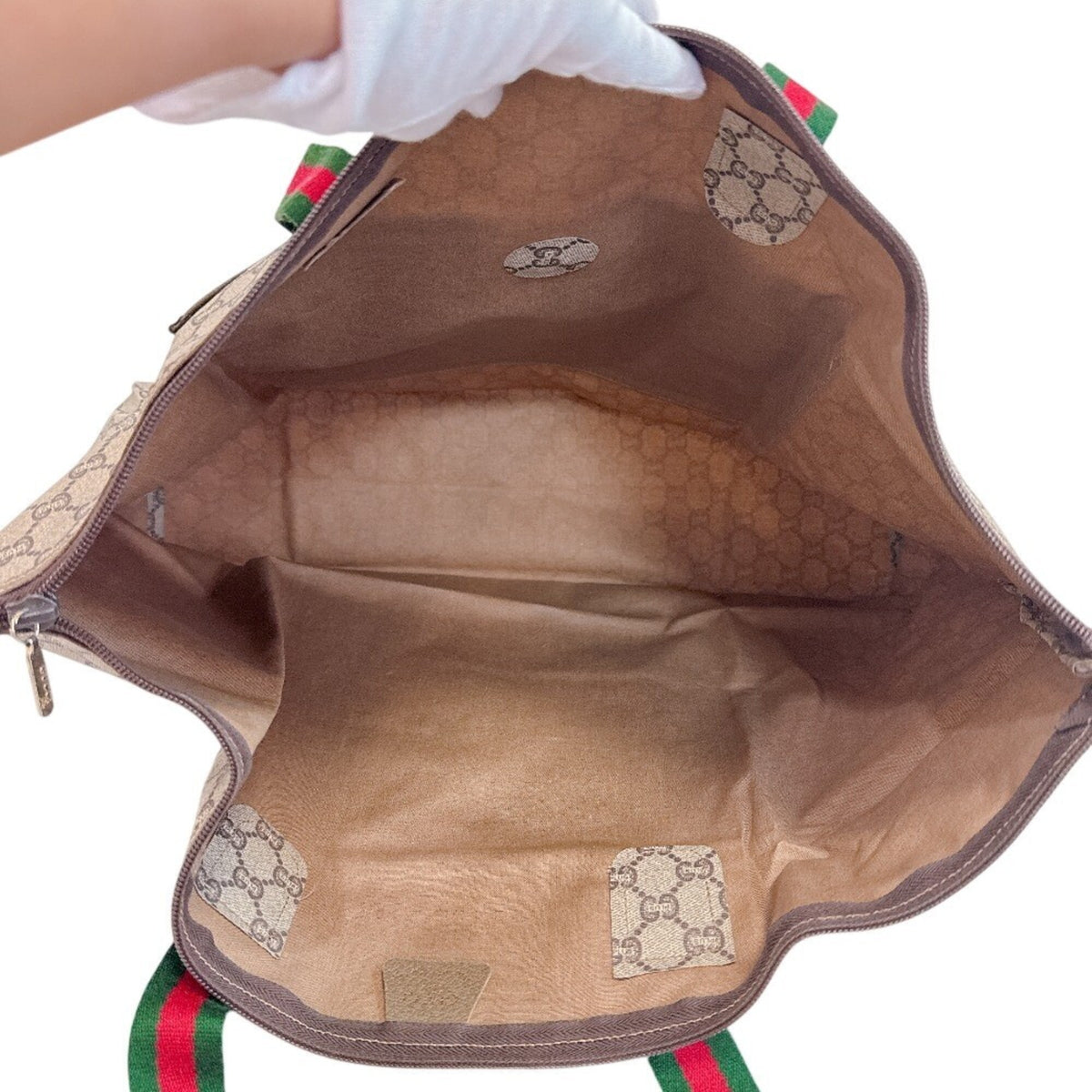 Gucci Gg Plus Beige Pvc Tote Bag (Pre-Owned)