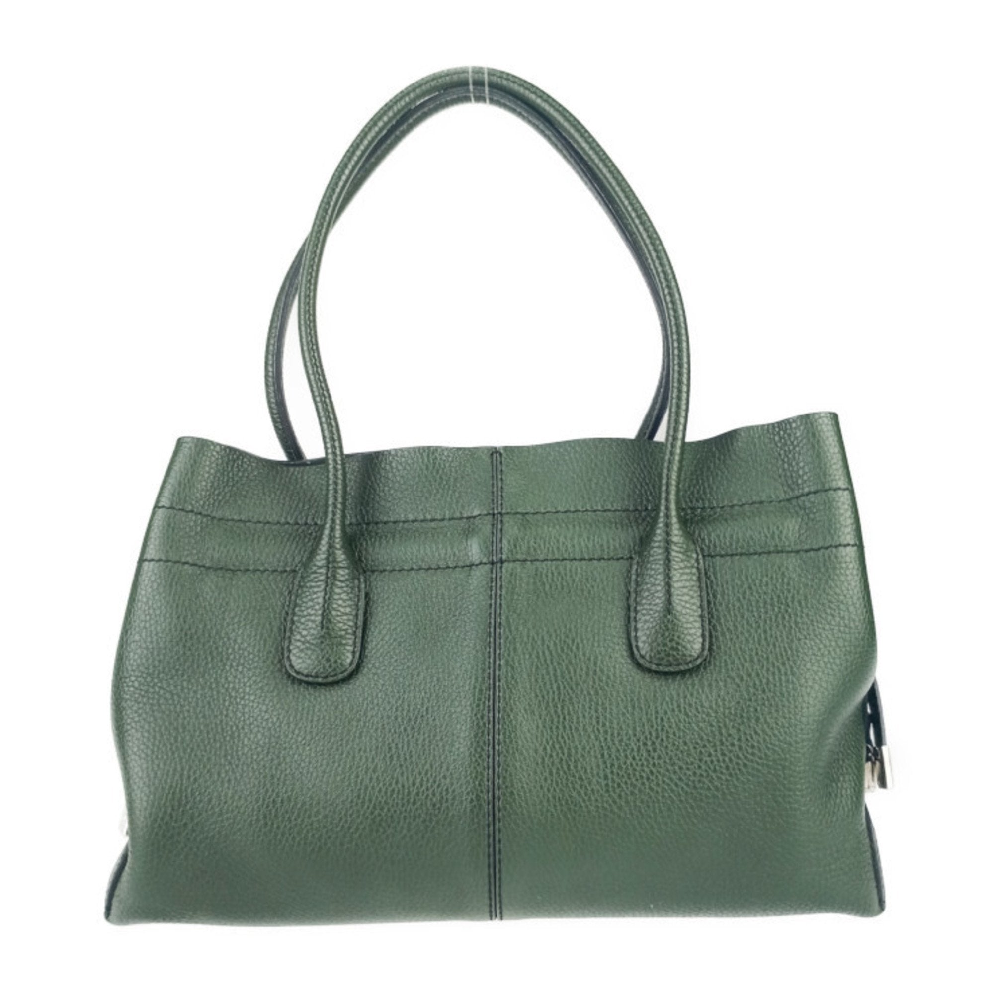 Tod's Green Leather Shoulder Bag Tote Bag (Pre-Owned)
