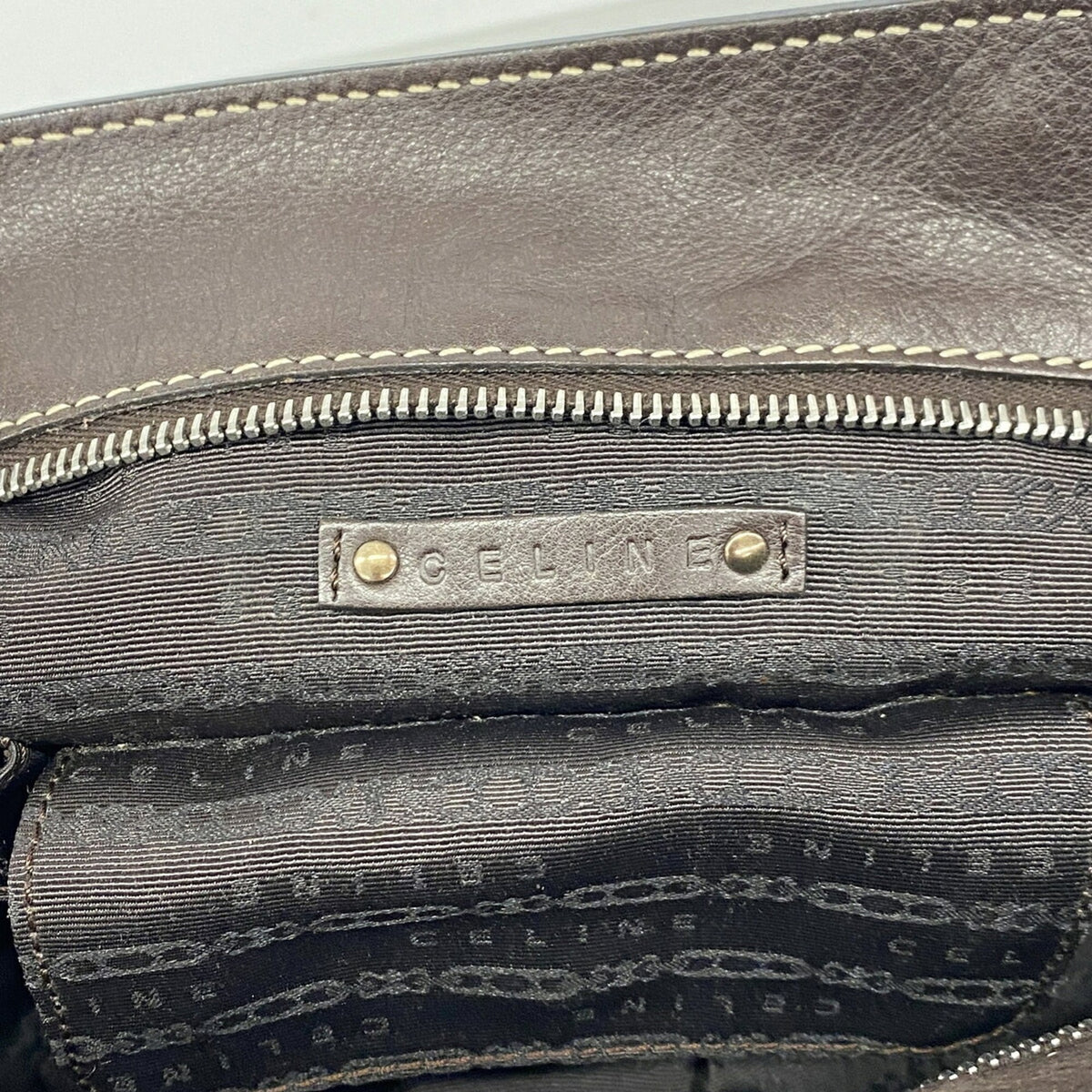 Celine Dark Brown Leather Tote Bag (Pre-Owned)