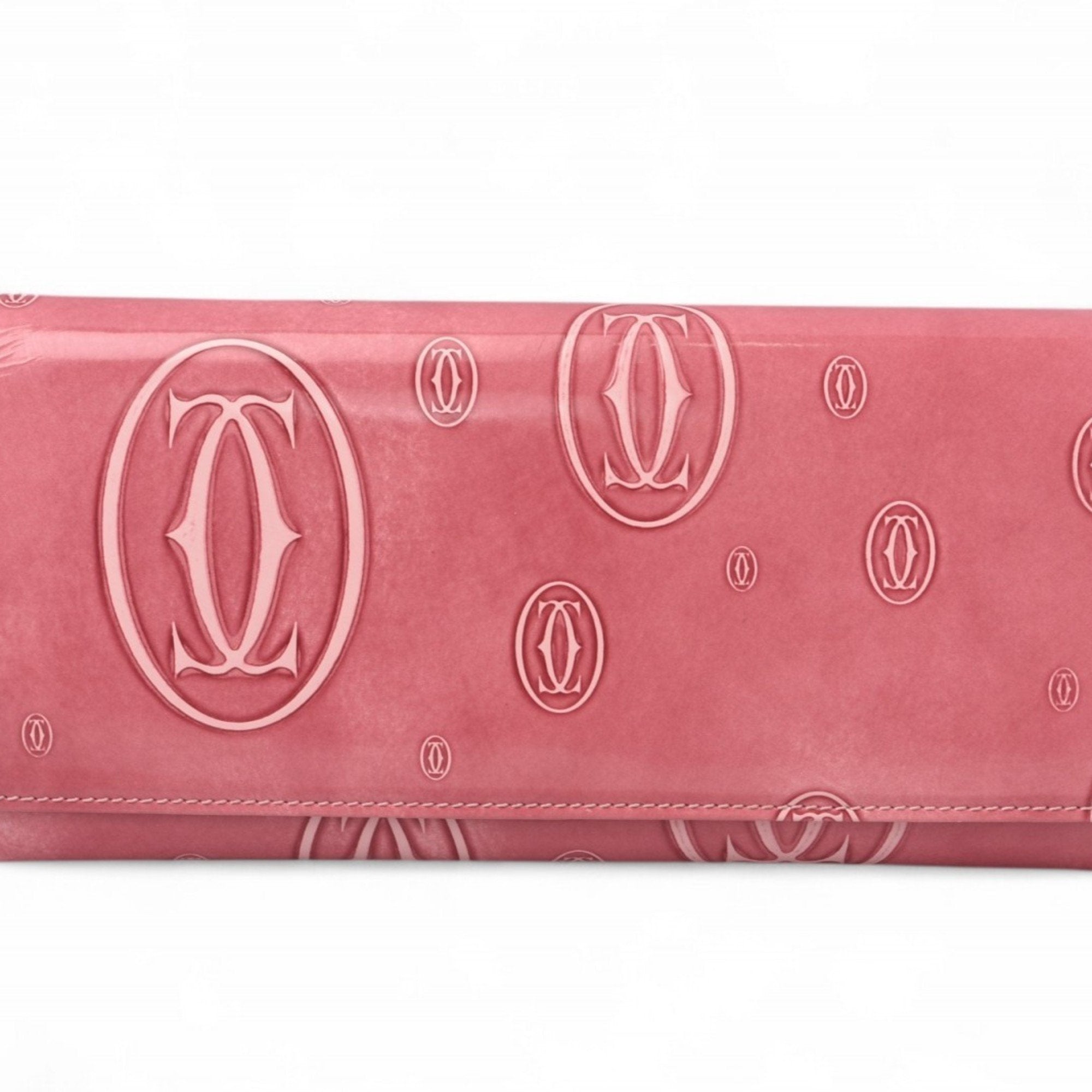 Cartier Pink Leather Long Wallet (Bi-Fold) (Pre-Owned)