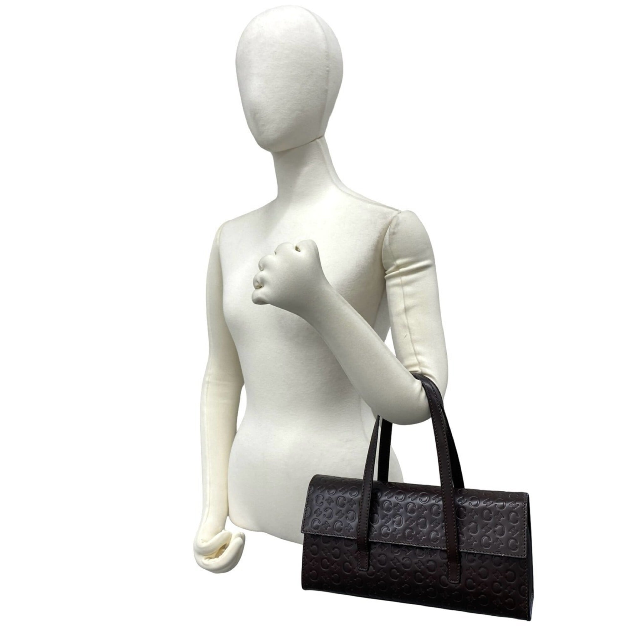 Celine Brown Leather Boston Bag Handbag (Pre-Owned)