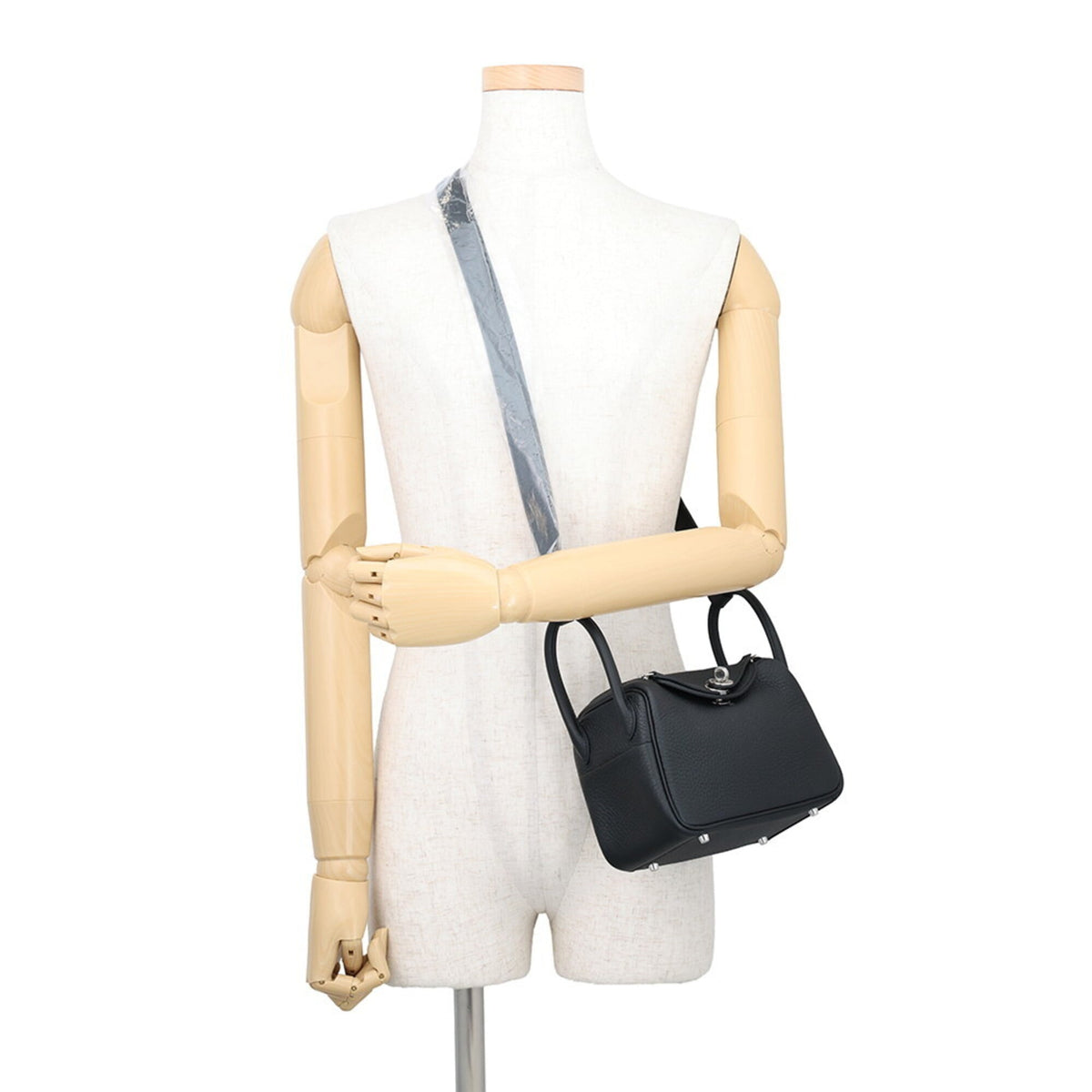 Hermes Black Taurillon Clemence Leather Handbag Shoulder Bag