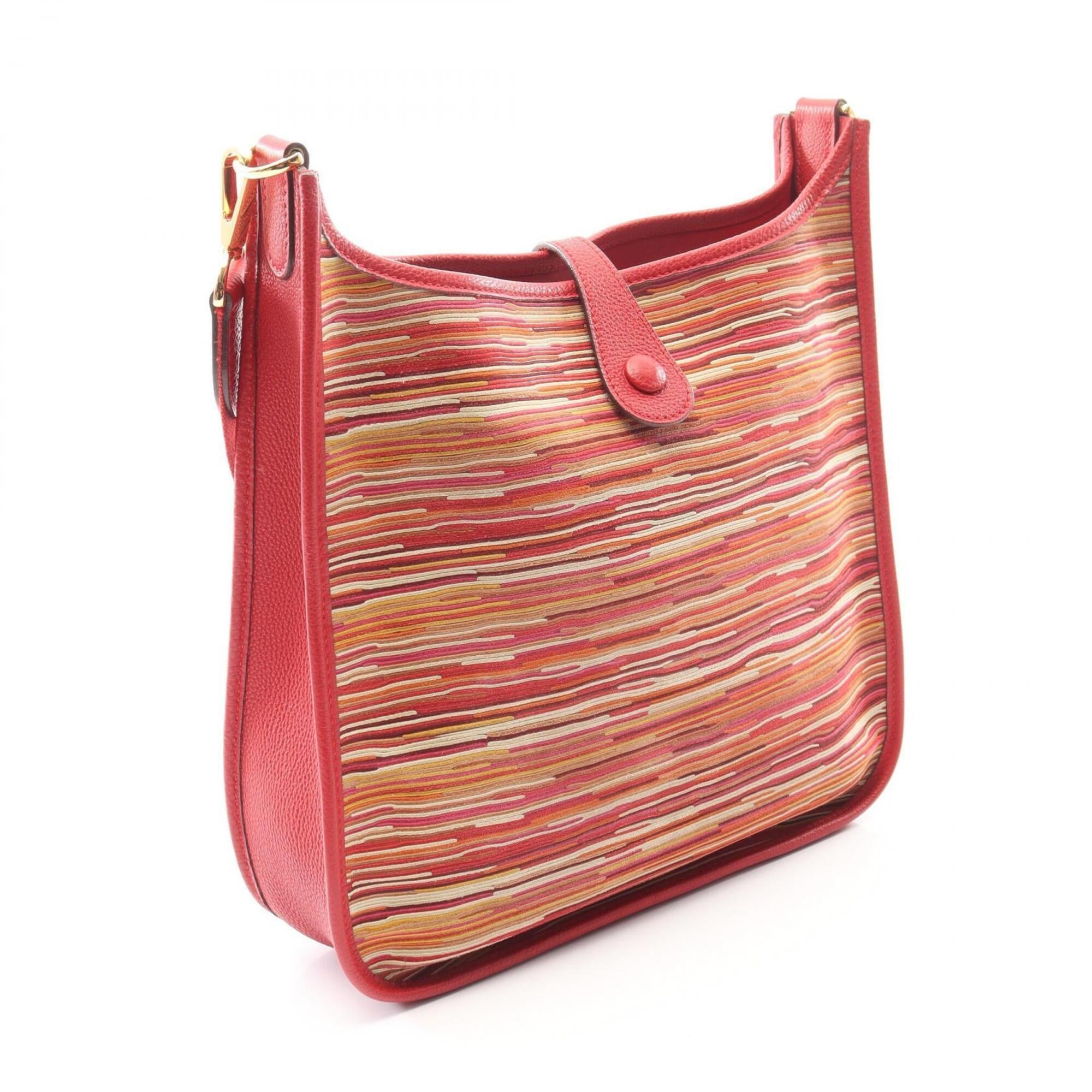 Hermes Red Color Vibrato Leather Togo Leather Shoulder Bag (Pre-Owned)